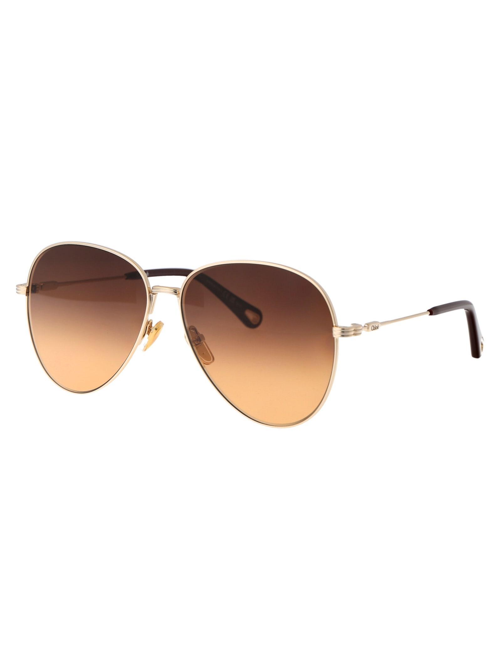 CHLOÉ Ch0177s Sunglasses In 003 Gold Gold Orange Product Image