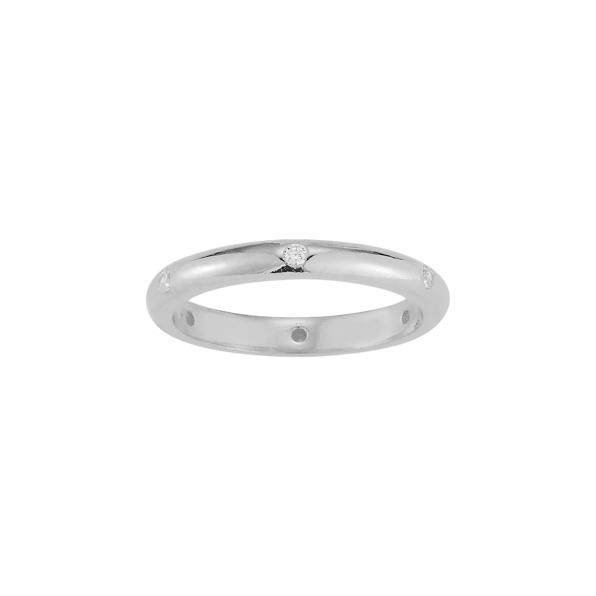 Sunkissed Sterling Sterling Silver Cubic Zirconia Band Ring, Women's, Size: 7, Silver Tone Product Image