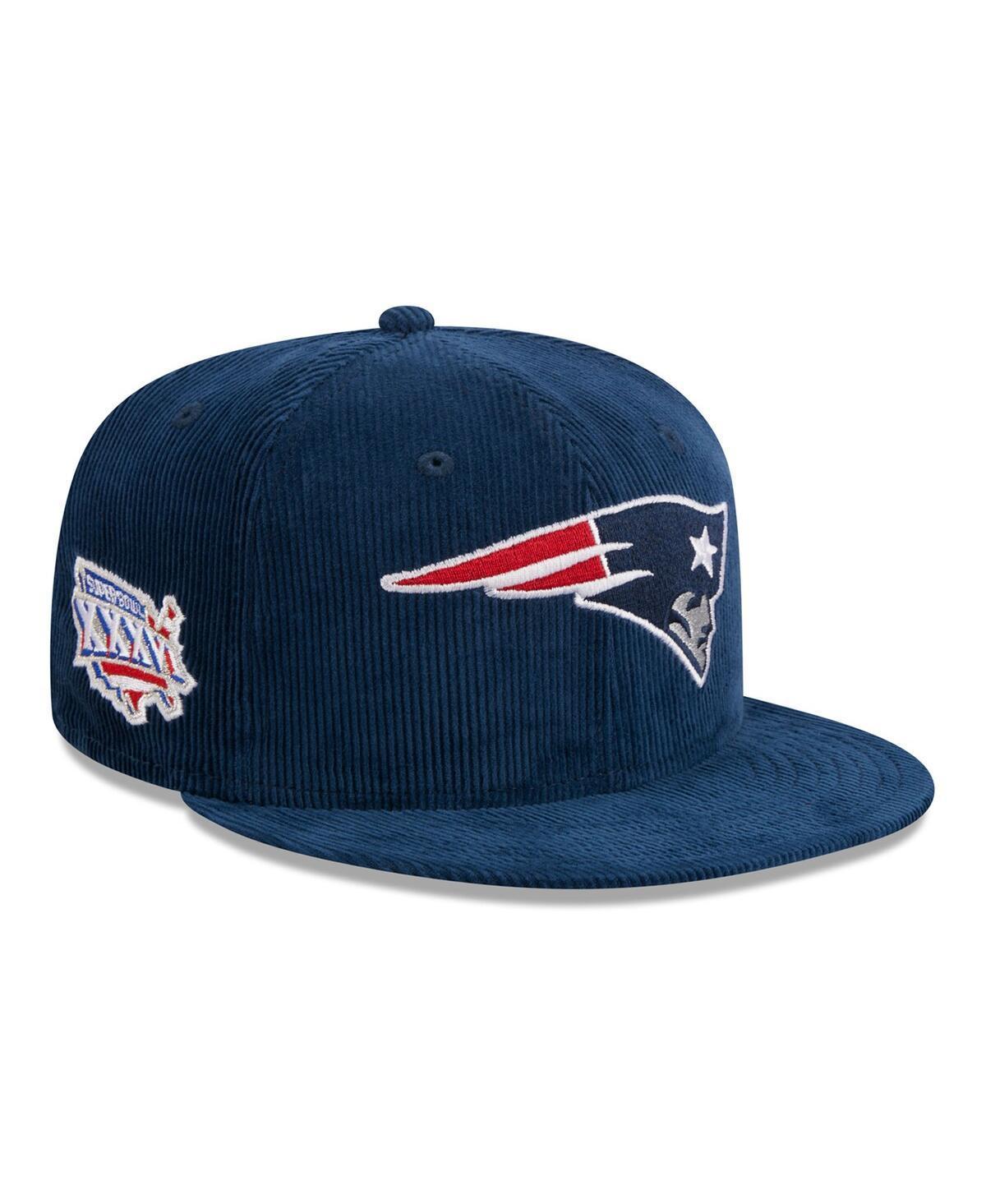 Men's New Era Navy New England Patriots Throwback Cord 59FIFTY Fitted Hat, Size: 8, Blue Product Image