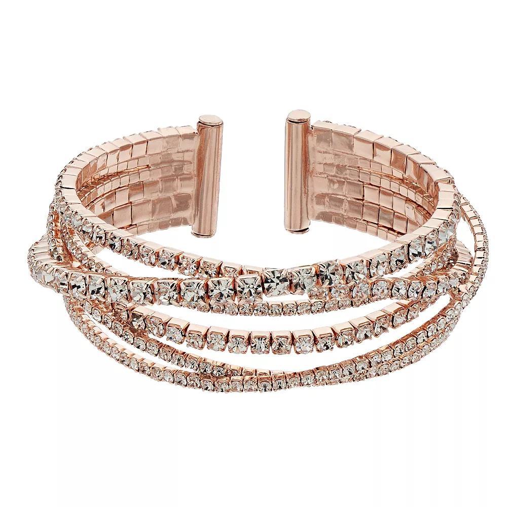 Simply Vera Vera Wang Rhinestone Chain Bangle, Women's, Clear Product Image