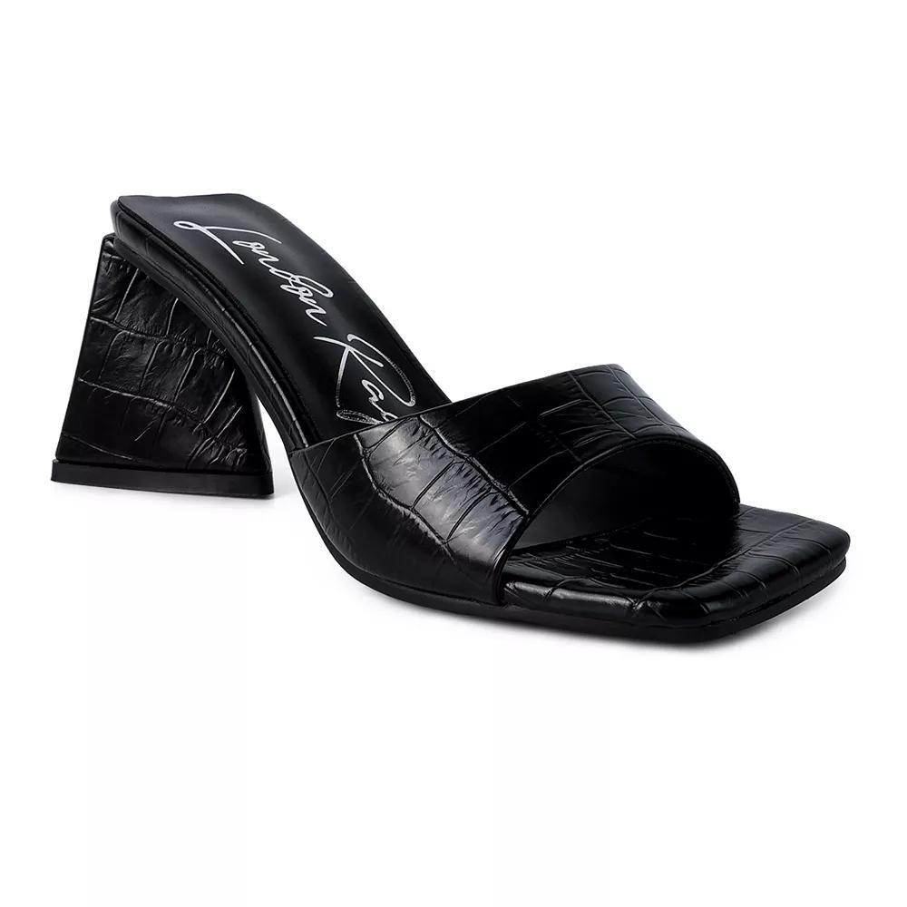 London Rag Trinity Triangle Block Heel Women's Sandals, Size: 7.5, Black Product Image