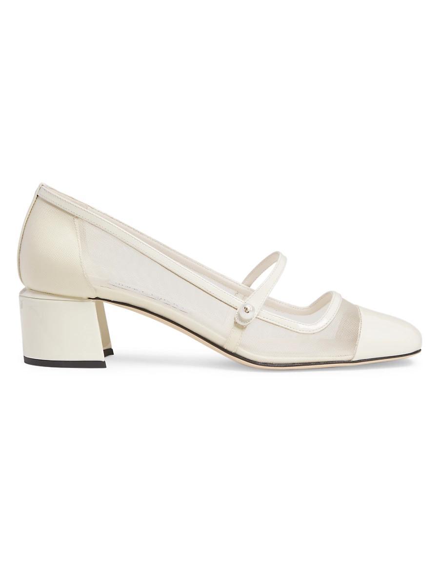 Womens Elisa 45MM Mesh & Patent Leather Pumps Product Image