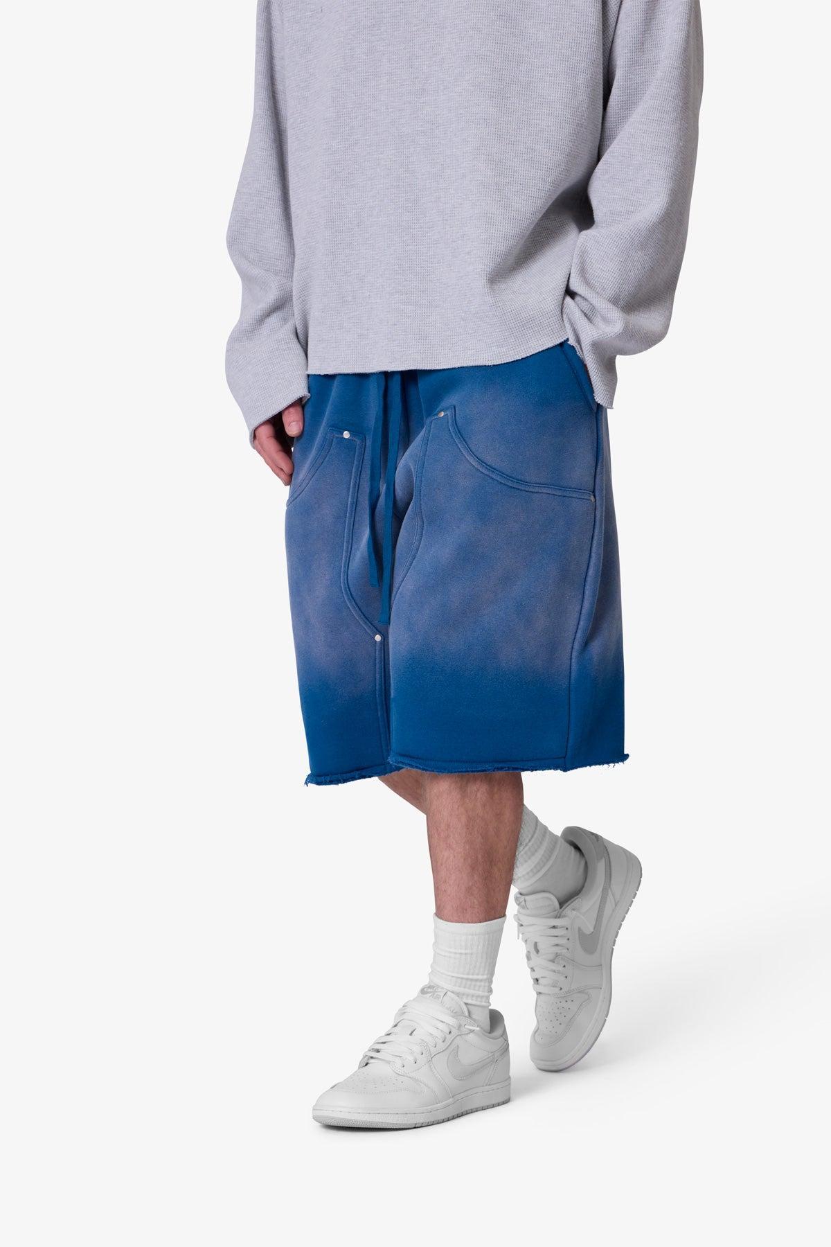 West Double Knee Sweatshorts - Blue Product Image