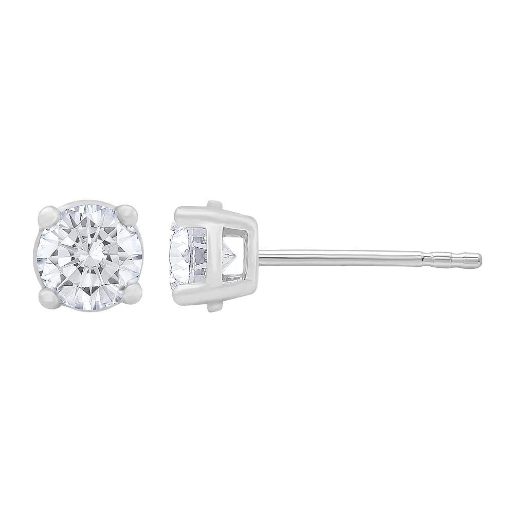 Diamond Medley 14k White Gold 1 Carat T.W. Lab-Grown Diamond Stud Earrings, Women's, 14k Whgold Product Image