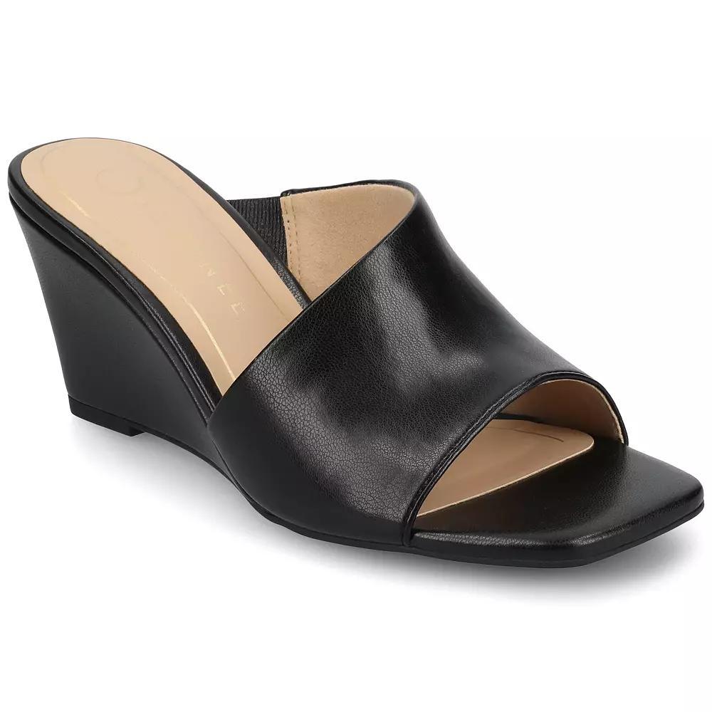 Journee Clementine D'Orsay Women's Wedge Sandals, Size: 11, Black Product Image