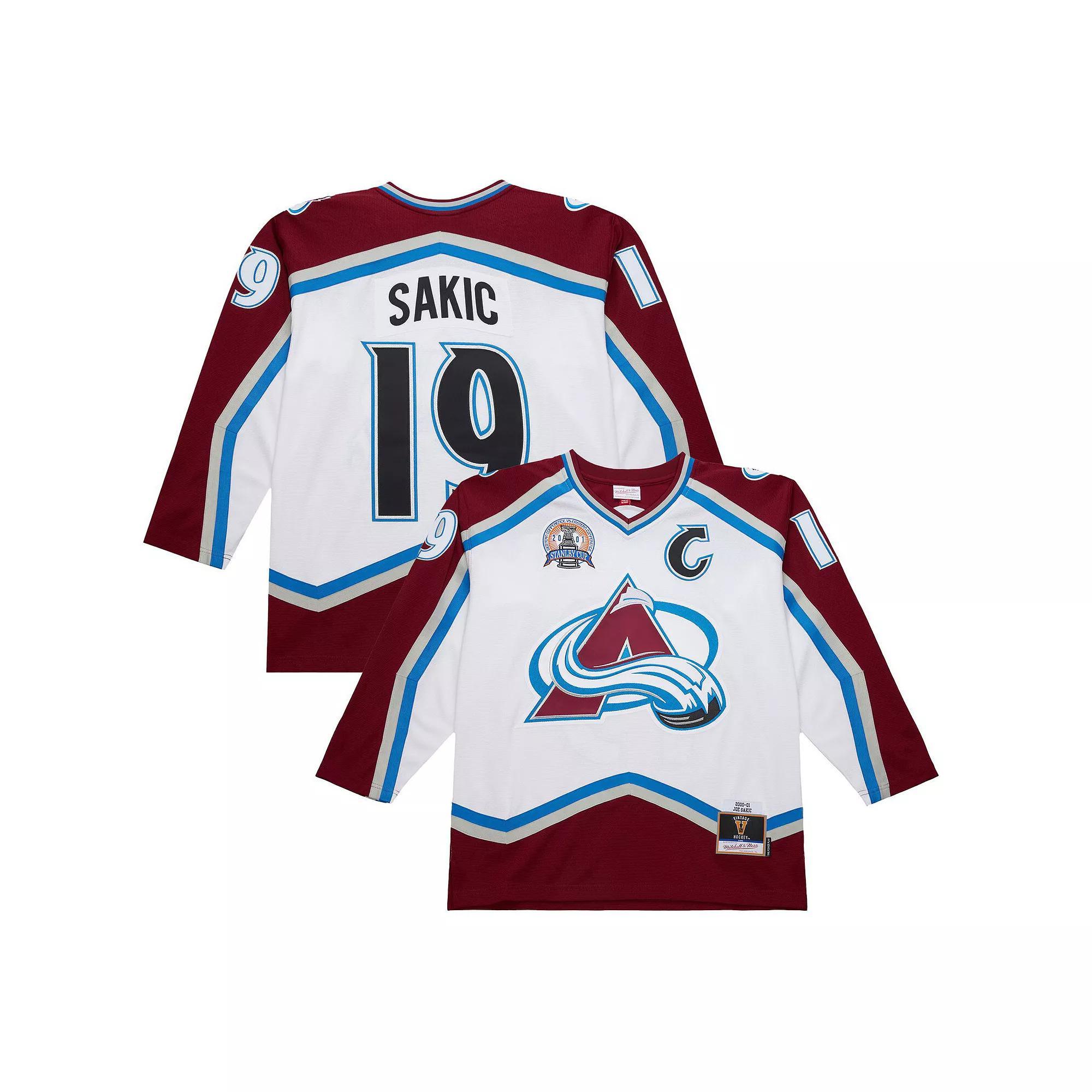 Men's Joe Sakic White Colorado Avalanche 2000-01 Power Play Jersey, Size: 5XL Product Image