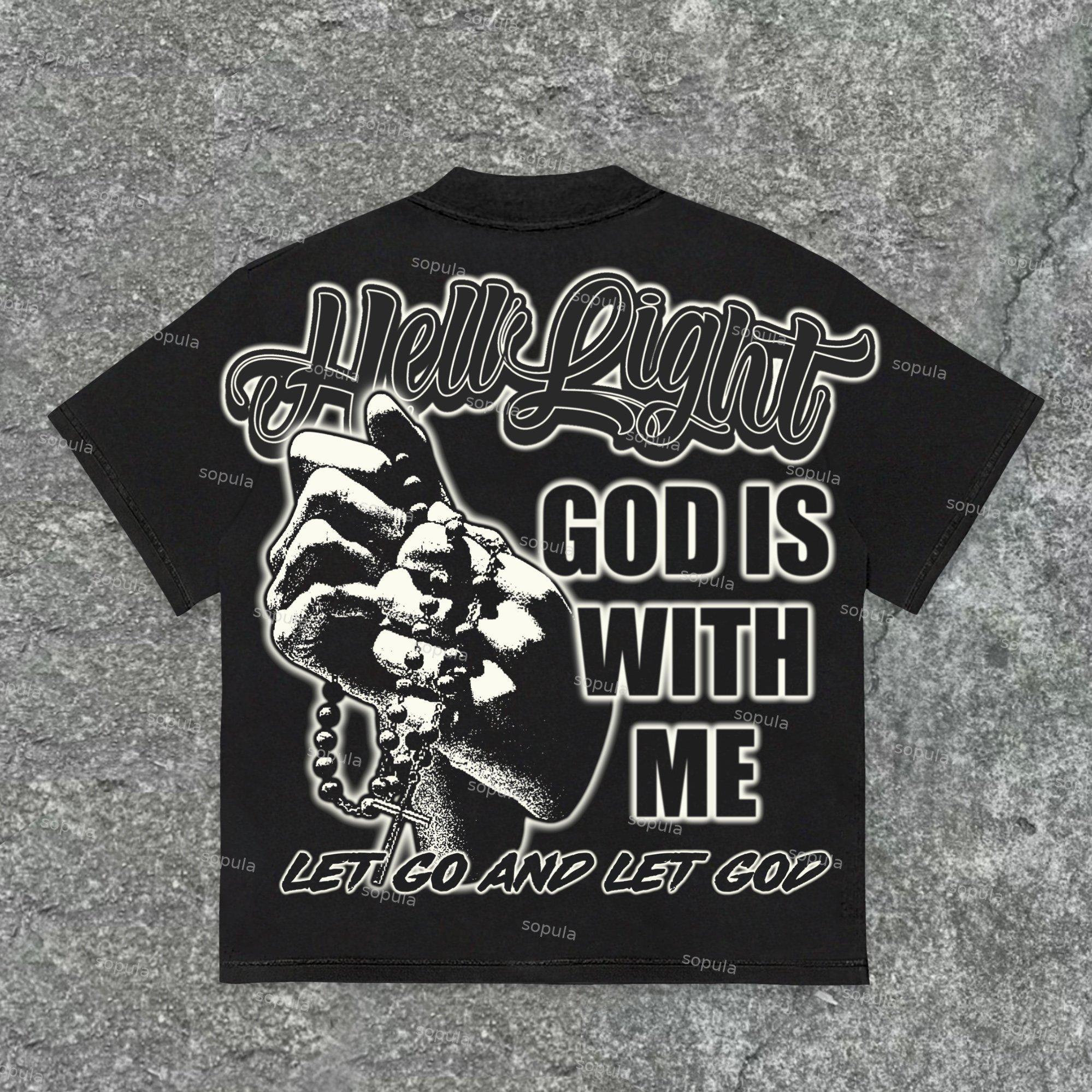 Sopula God Is With Me Prayer Faith Graphics Cotton T-Shirt Product Image