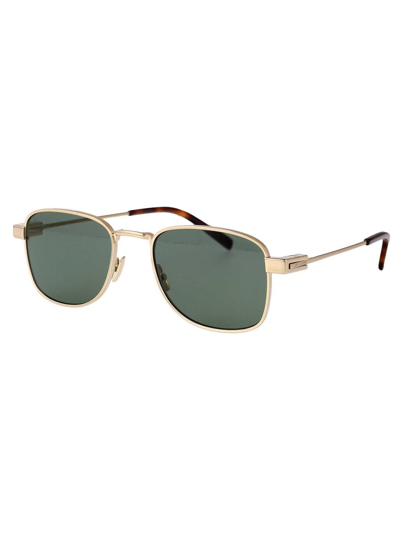 SAINT LAURENT Eyewear Sunglasses In Gold-gold-green Product Image