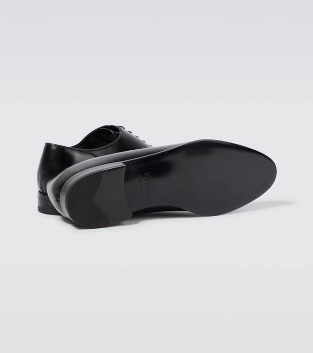 ZEGNA Vienna Evening Wholecut Oxfordschuhe Aus Handgeschliffenem Leder In Schwarz In Black Product Image