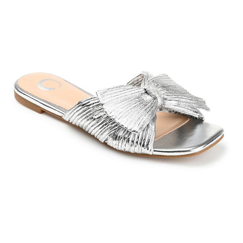 Journee Serlina Women's Tru Comfort Foam™ Slide Sandal, Size: 6 Wide, Silver Product Image