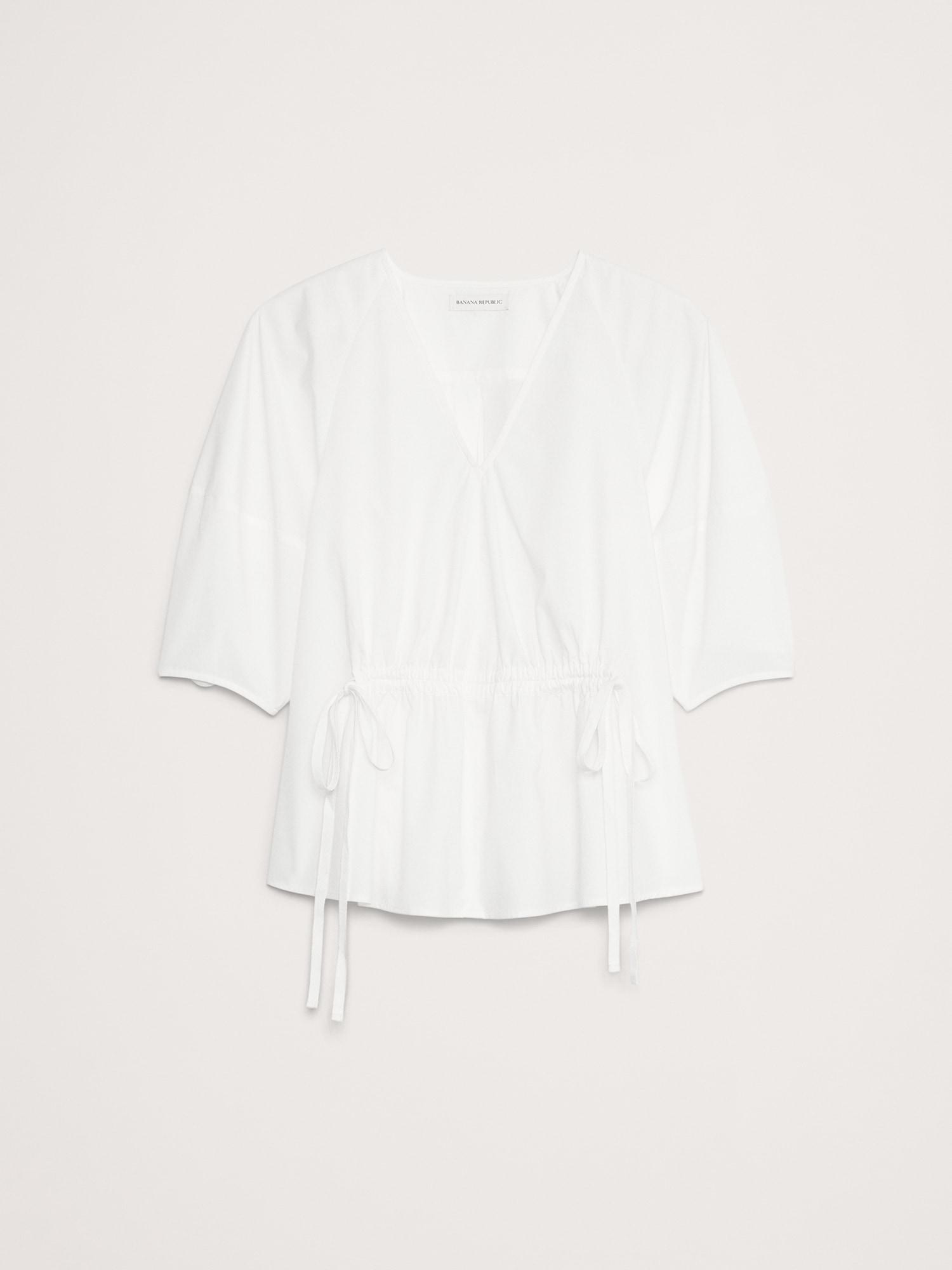 Cotton Poplin Cinch-Waist Top Product Image