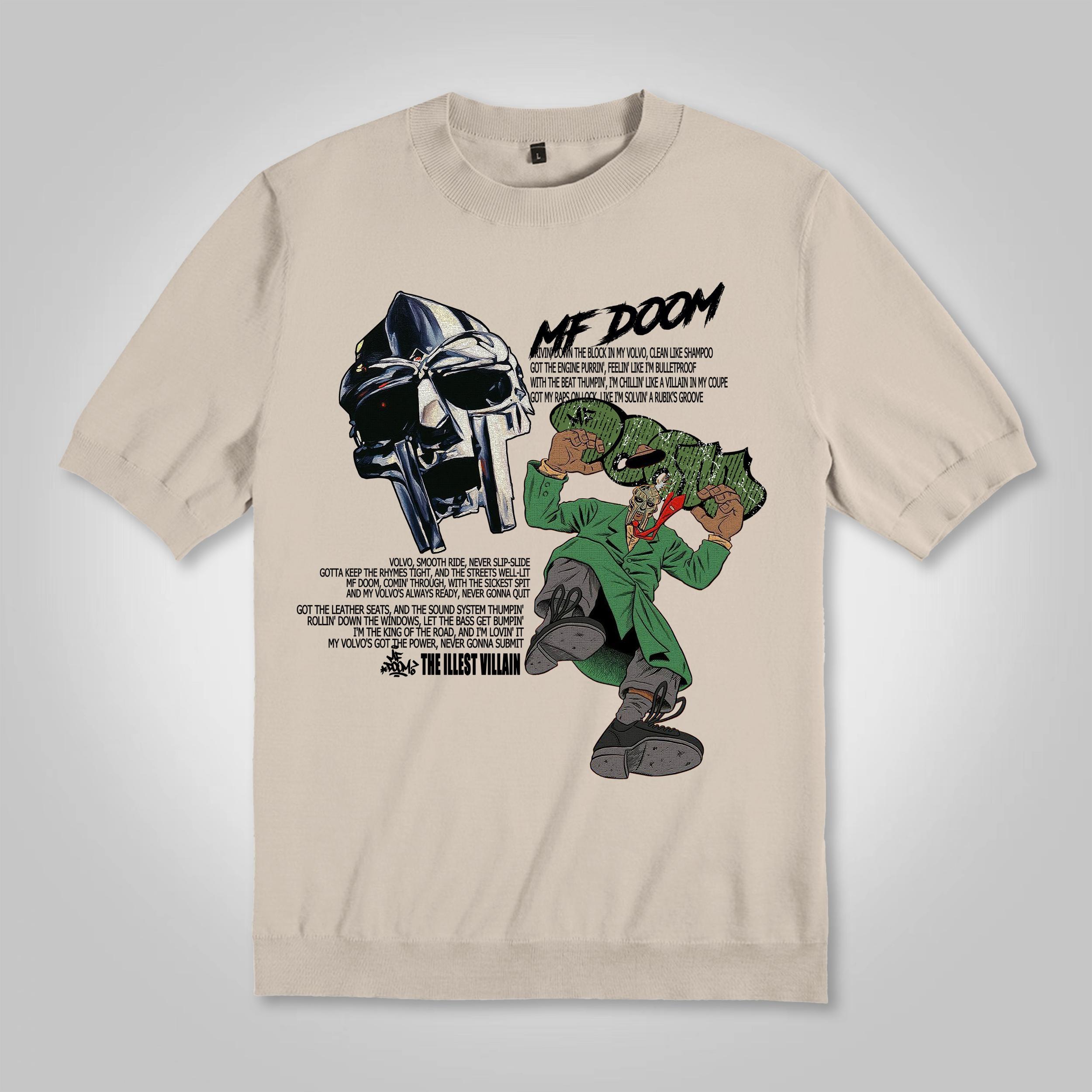 Sopula Vintage The Illest Villain Mf Doom Graphic Print Cotton Knitted T-Shirt Product Image