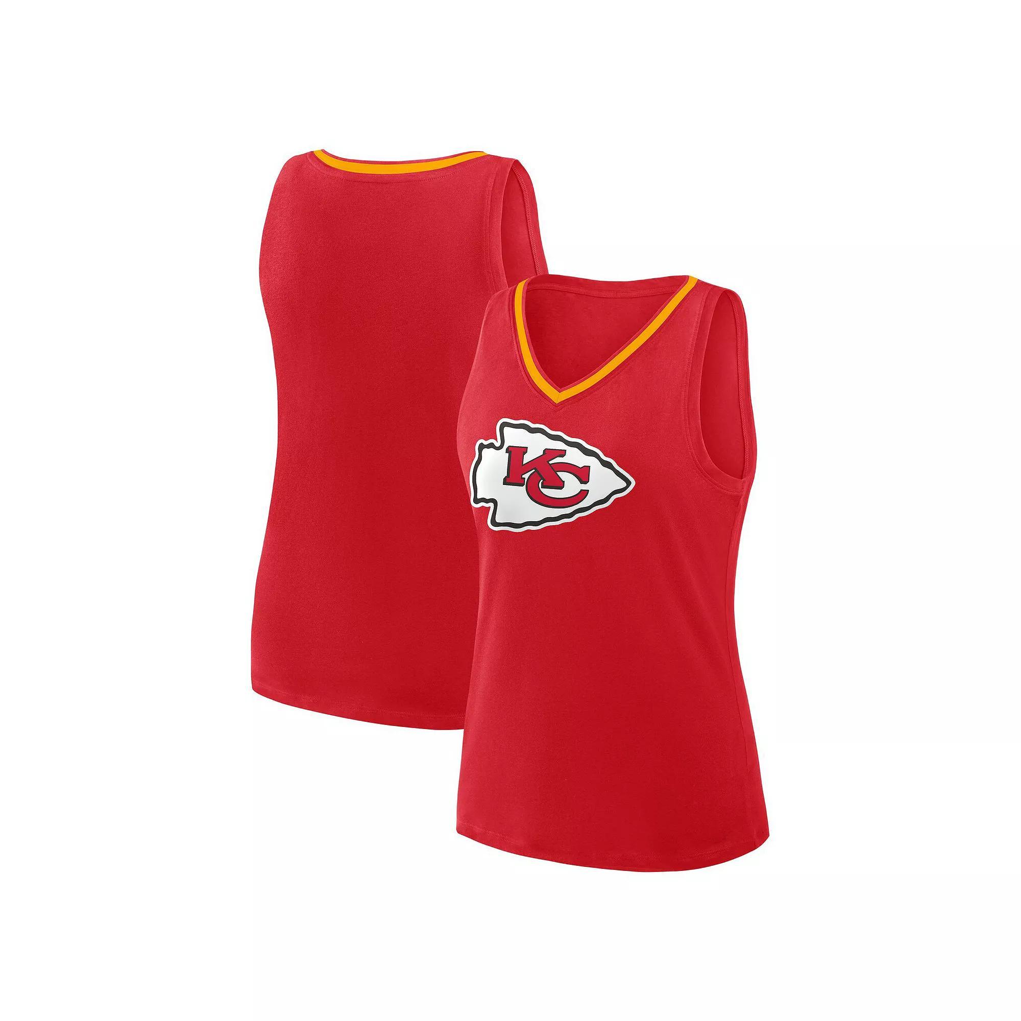 Women's Red Kansas City Chiefs Plus Size Stellar Win V-Neck Tank Top, Size: 2XL Product Image