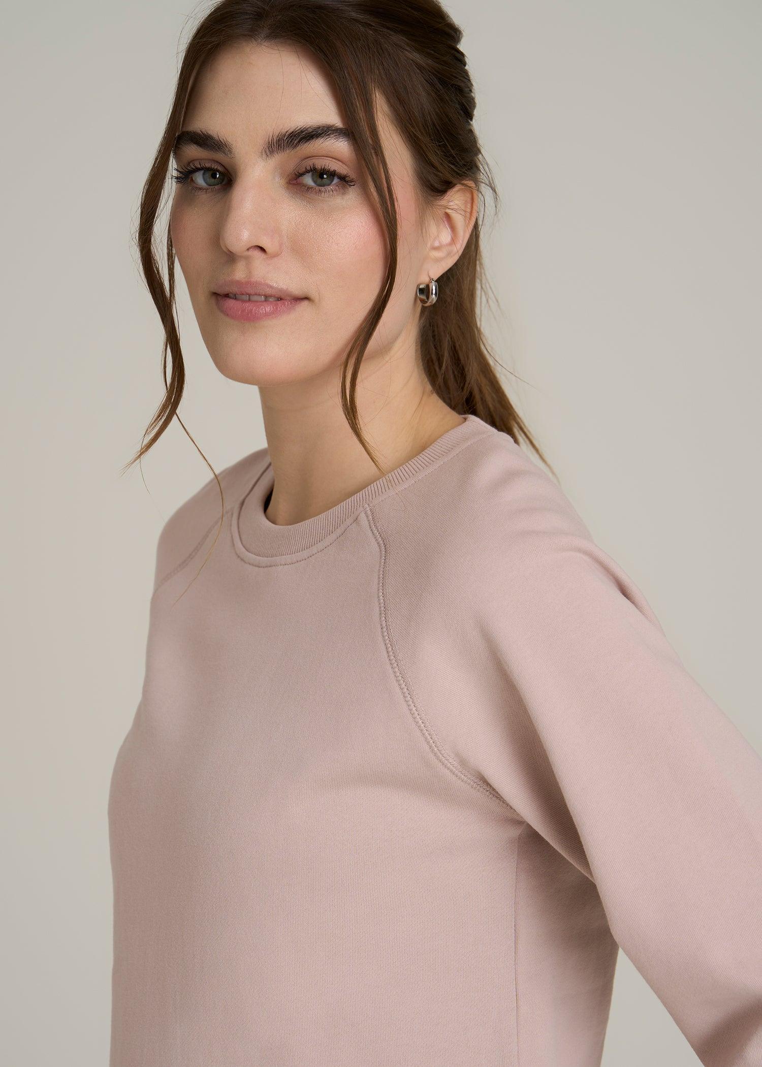 Wearever French Terry Women's Tall Crewneck Sweatshirt in Desert Rose Female Product Image