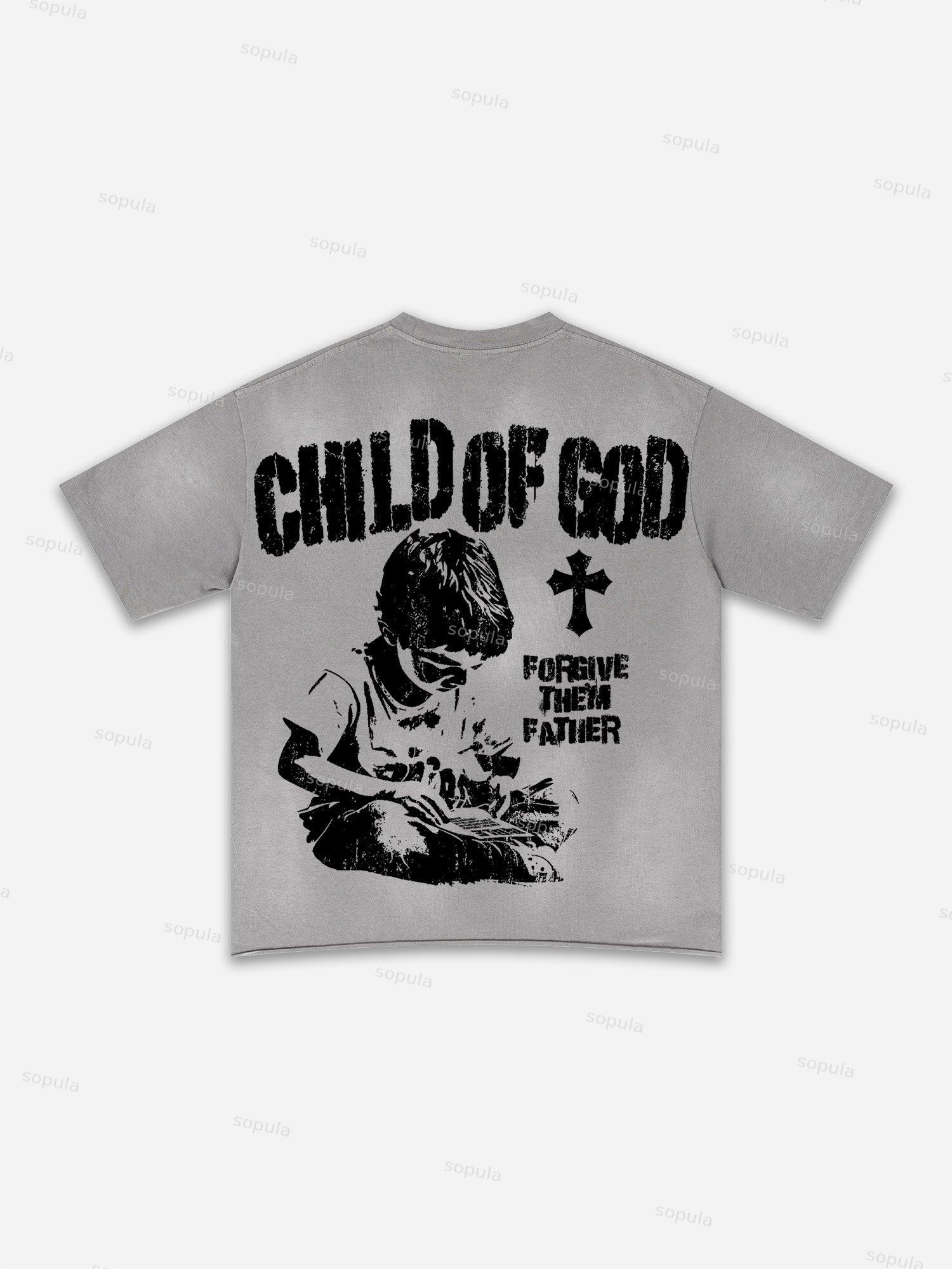 Lips Graphic Print Washed T-shirt Product Image