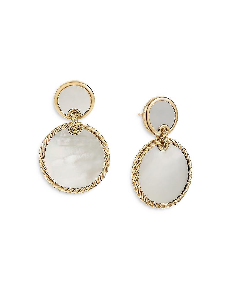 David Yurman 18K Yellow Gold Dy Elements Double Drop Earrings with Mother-of-Pearl Product Image