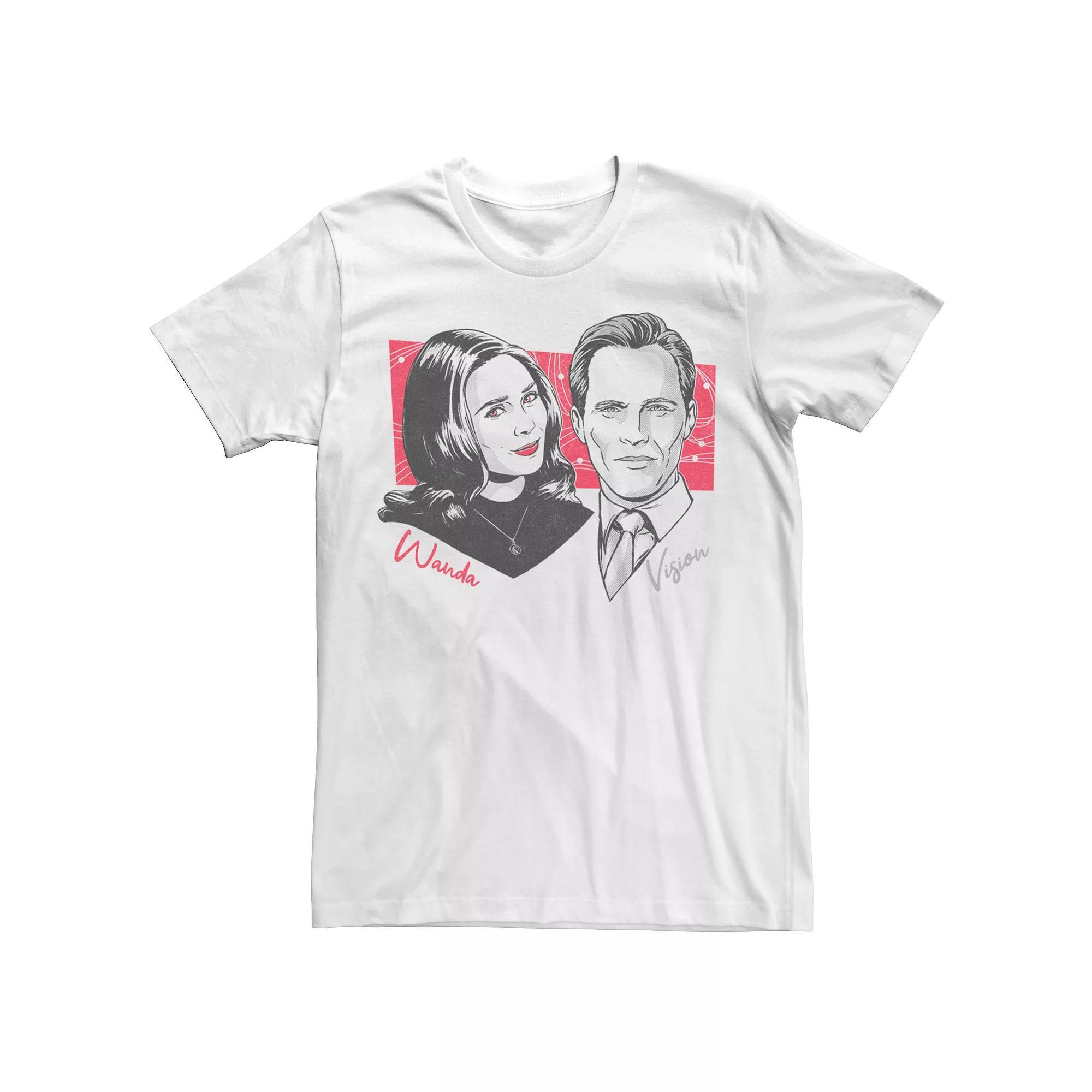 Men's Marvel WandaVision Wanda & Vision Retro Portrait Tee, Size: Large, White Product Image