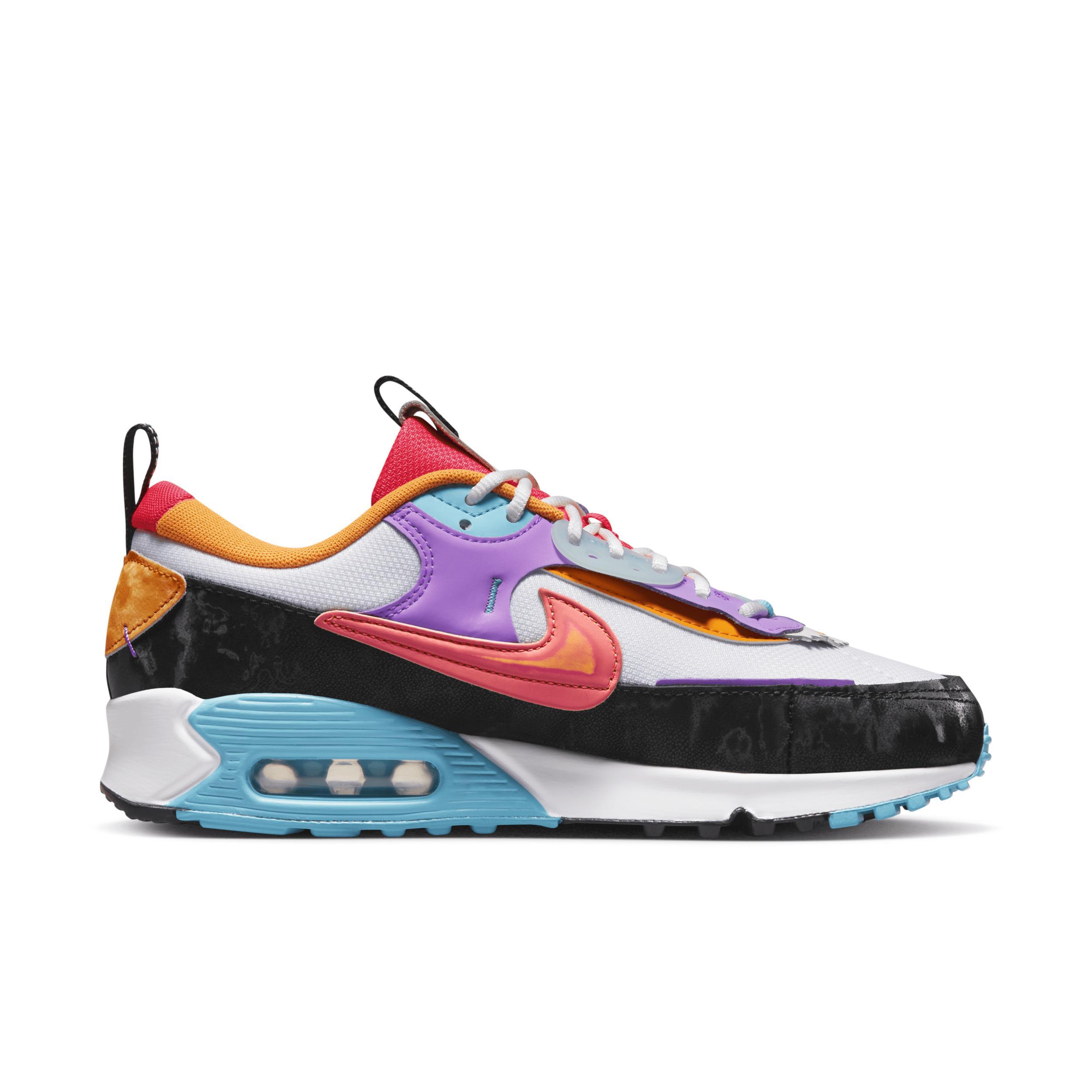 Nike Womens Air Max 90 Futura - Running Shoes White/Bright Crimson Product Image