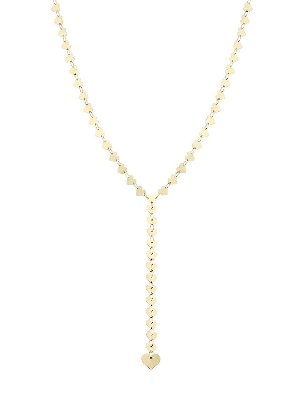 Womens 14K Yellow Gold Heart Lariat Necklace Product Image