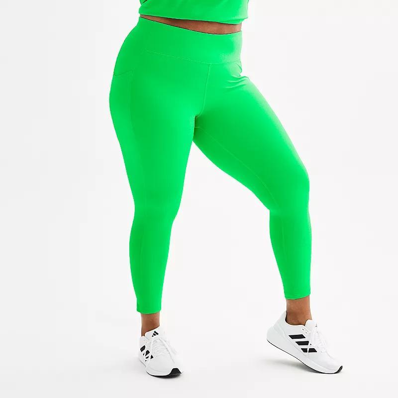 Plus Size Tek Gear® Ultrastretch High-Waisted Side Pocket 7/8 Leggings, Women's, Size: 1XL, Surely Red Product Image