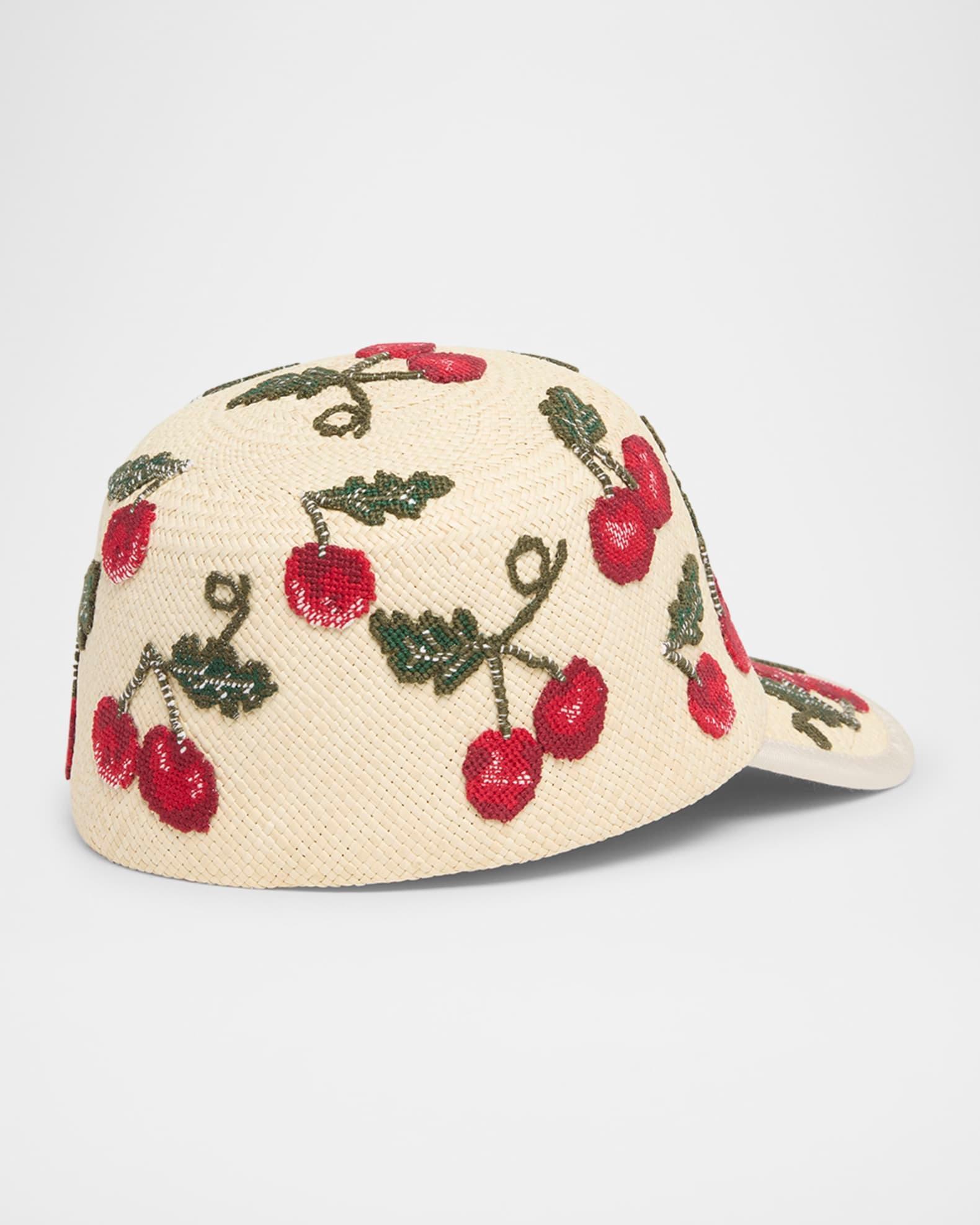 Cherries Straw Baseball Cap Product Image