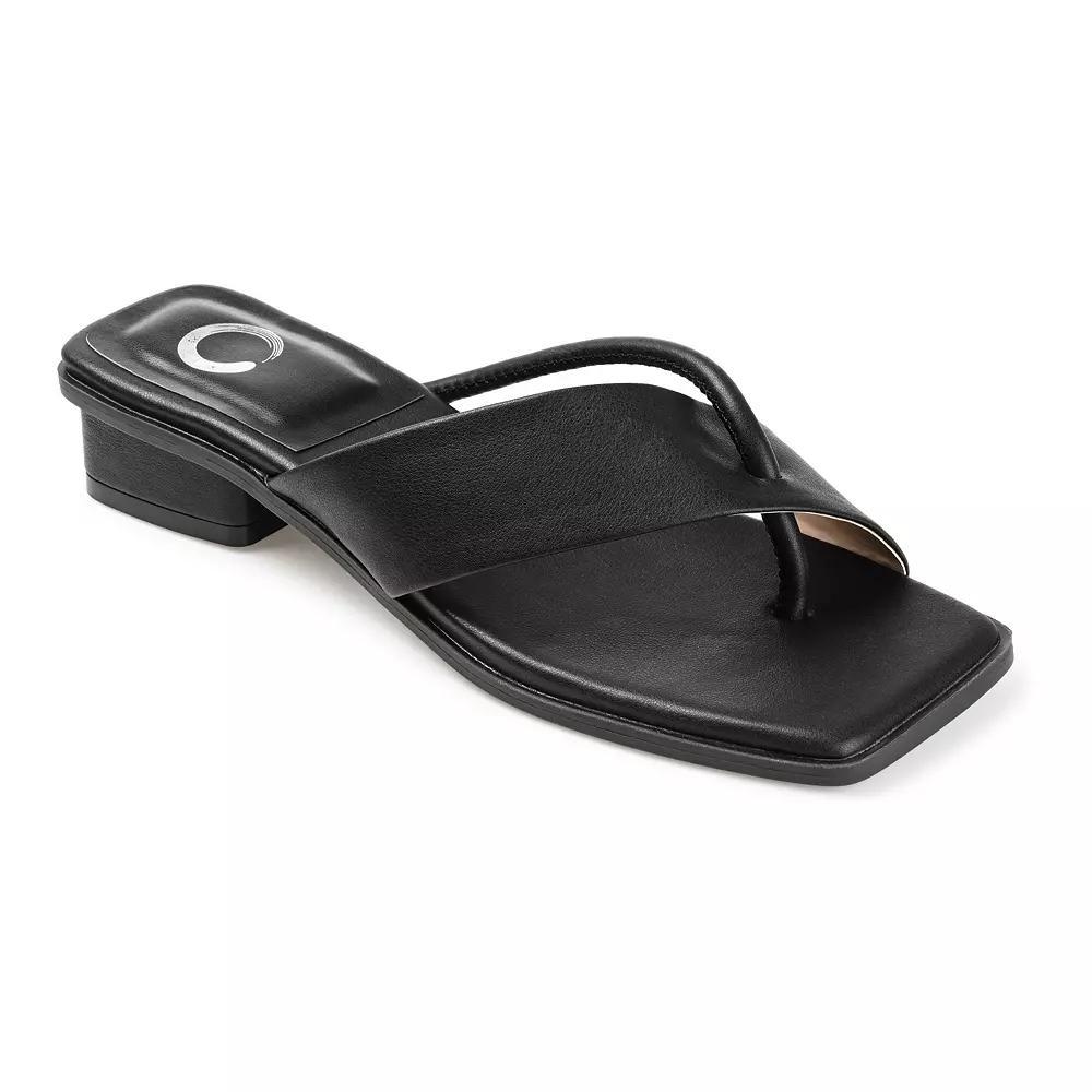 Journee Collection Mina Tru Comfort Foam Womens Heeled Thong Sandals Green Product Image