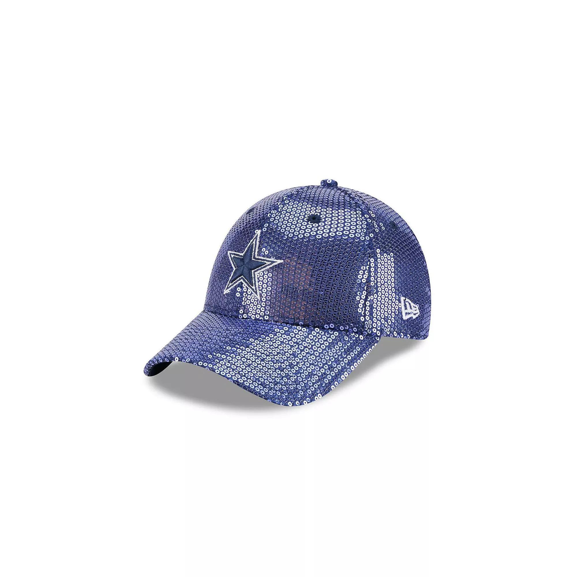 Womens New Era Dallas Cowboys Gameday Sequin 9FORTY Adjustable Hat, Blue Product Image