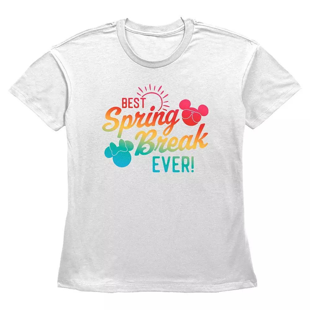 Disney's Mickey Mouse And Minnie Mouse Best Spring Break Ever Women's Graphic Tee, Size: XXL, White Product Image