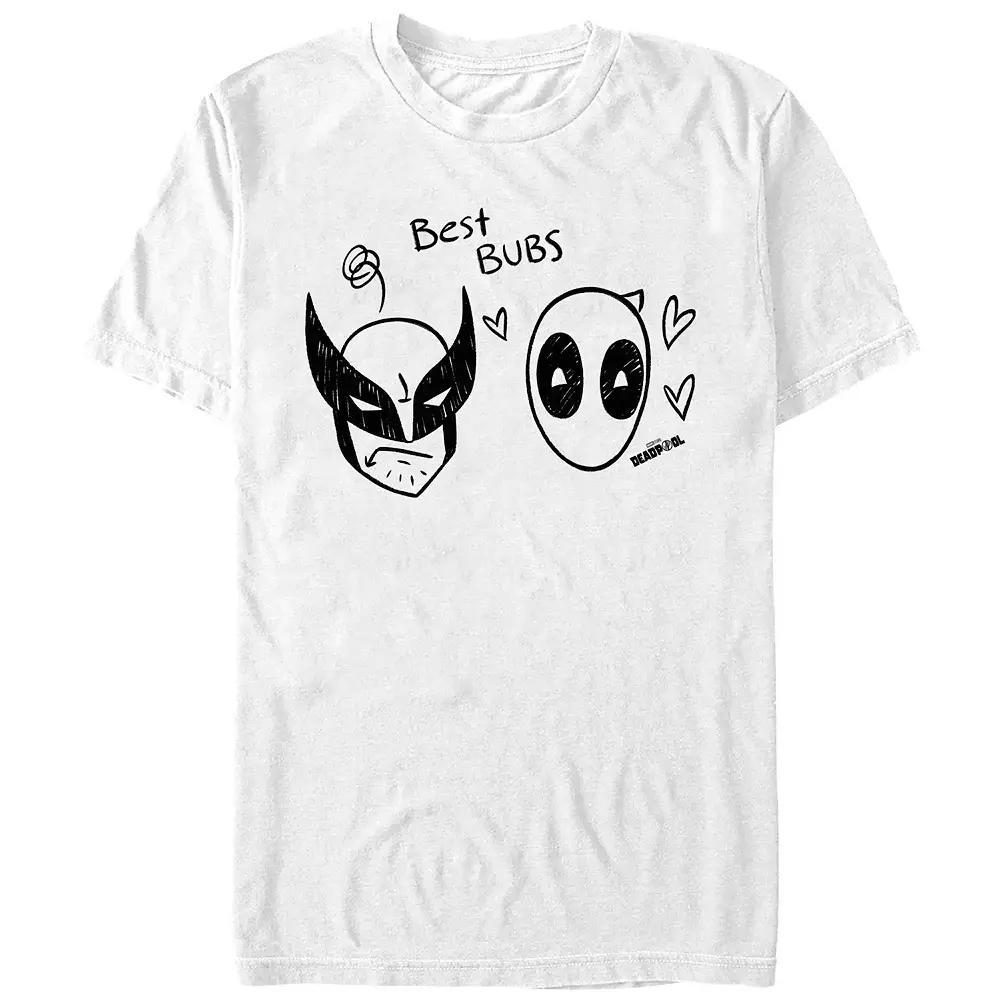 Men's Marvel Deadpool And Wolverine Best Bubs Sketch Graphic Tee, Size: XL, White Product Image
