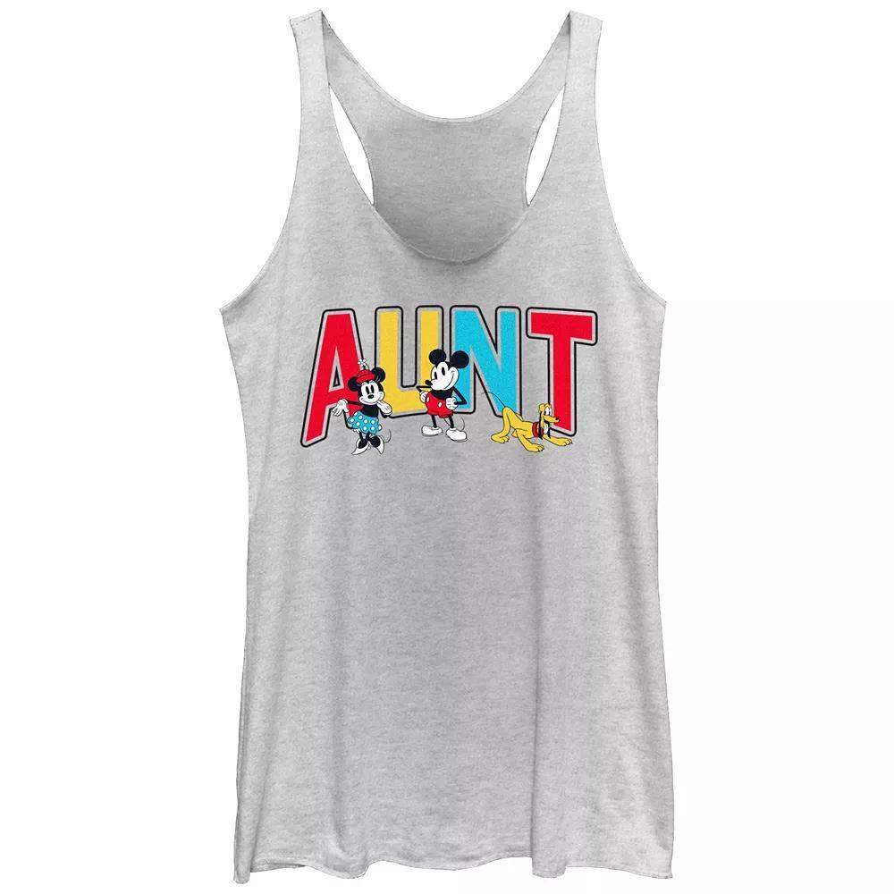 Disney's Mickey Mouse And Friends Aunt Women's Racerback Tank Top, Size: Large, White Grey Product Image