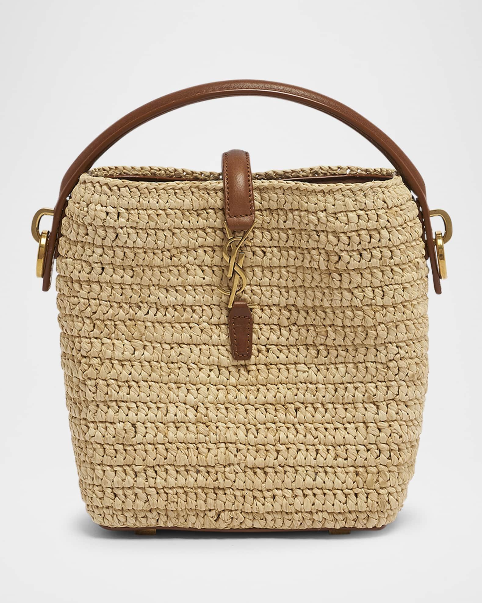 Le 37 Mini YSL Bucket Bag in Raffia and Leather Product Image