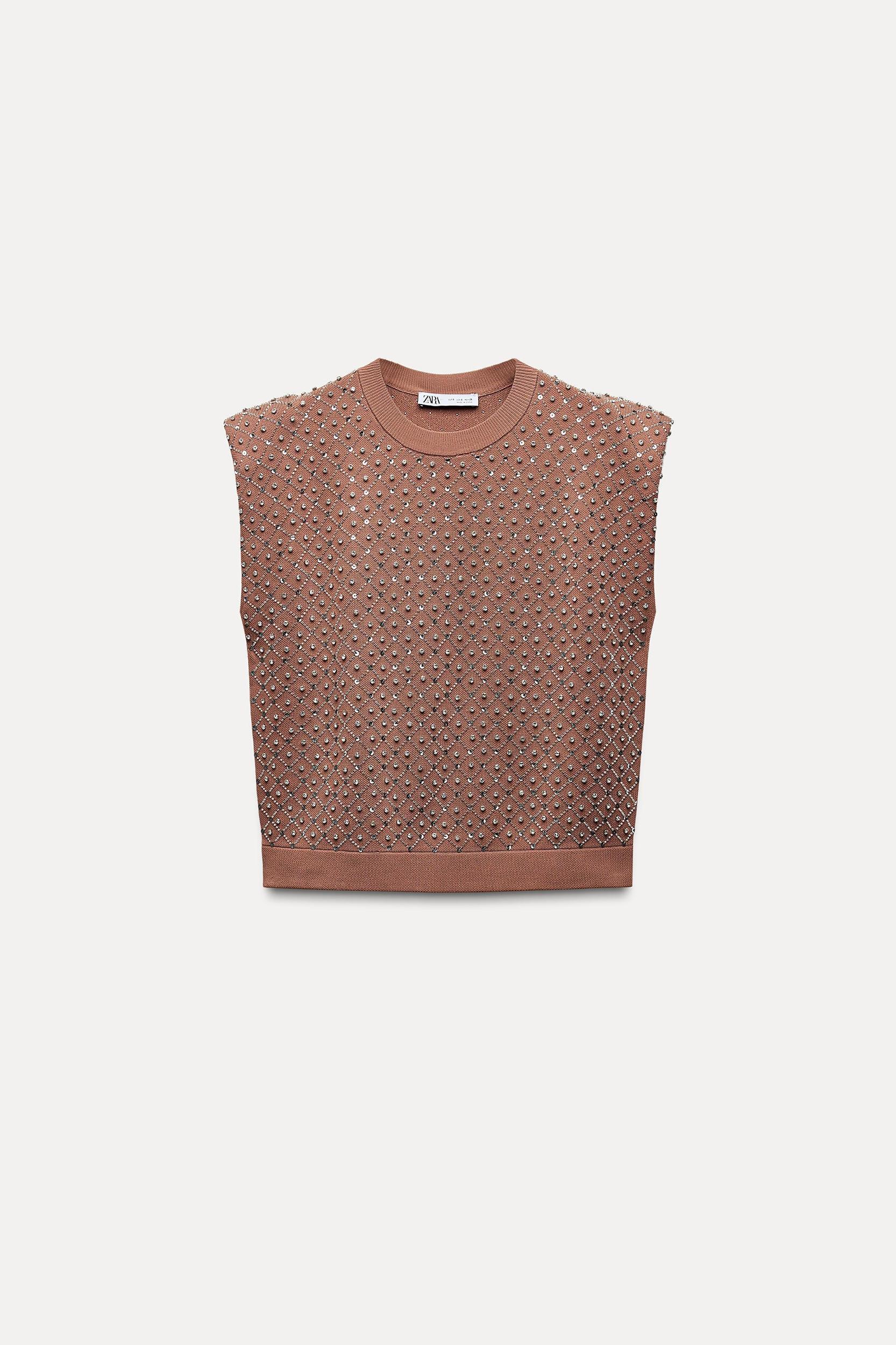 BEADED KNIT SWEATER VEST Product Image