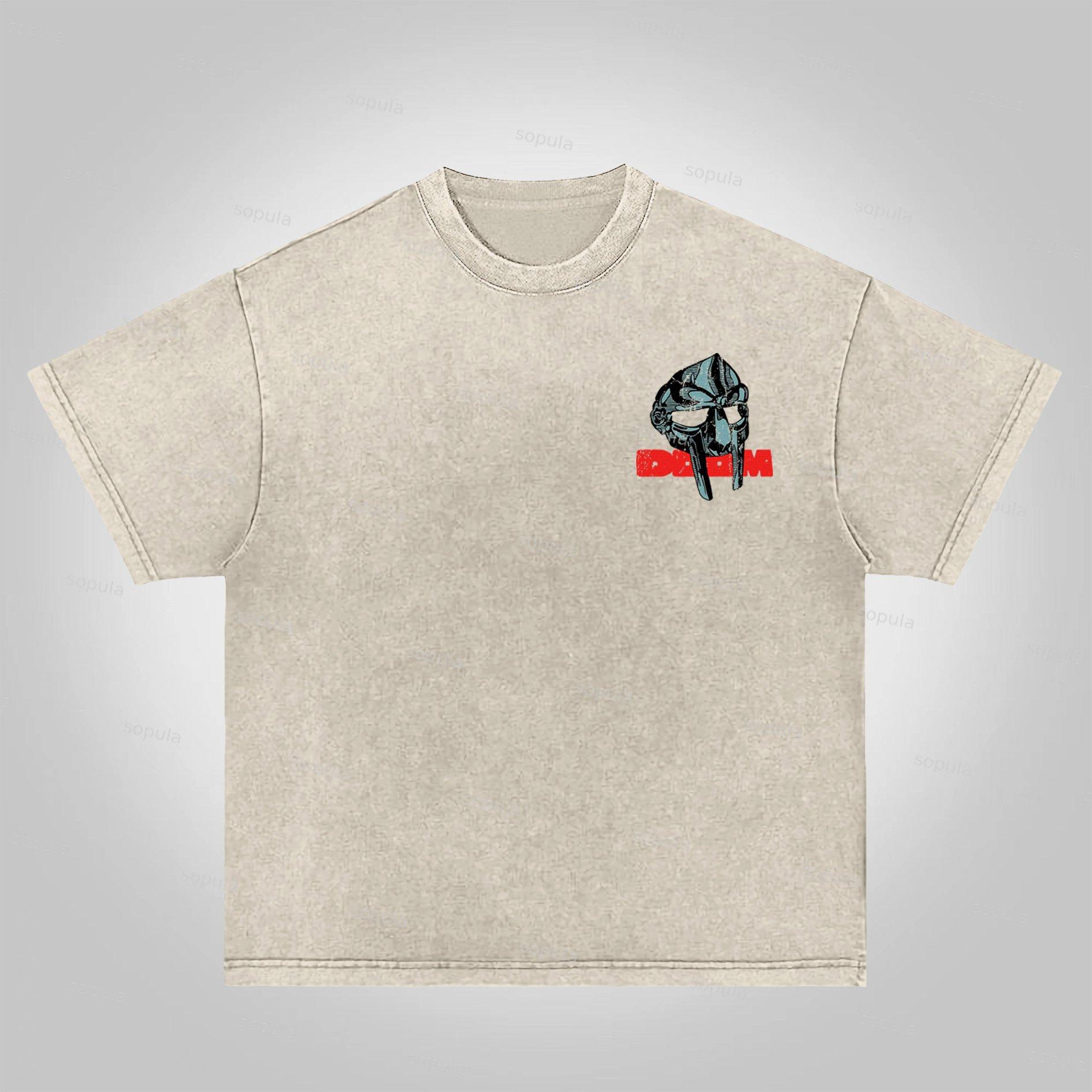 Sopula Vintage The Illest Villain Mf Doom Graphic Print Acid Washed T-Shirt Product Image