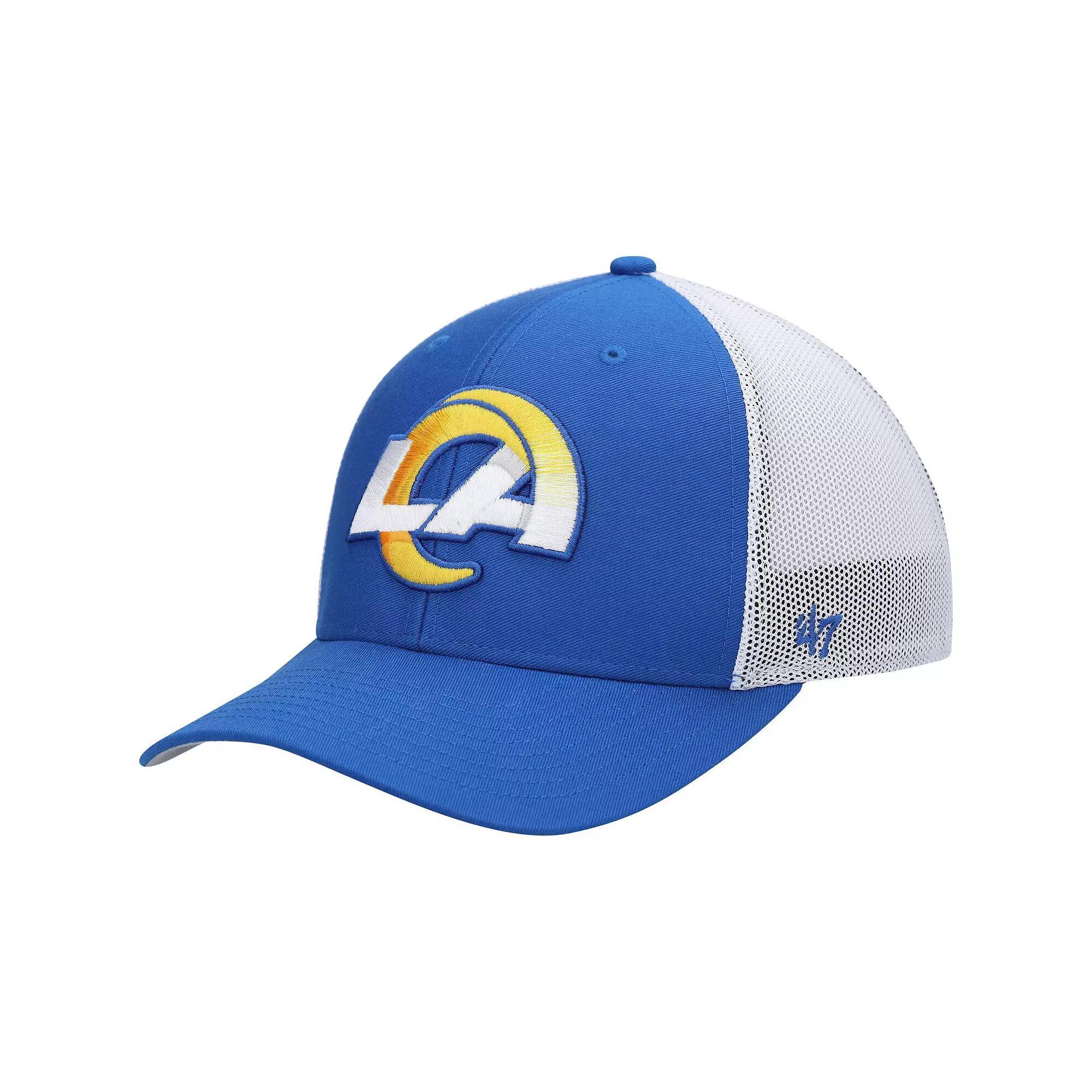 Men's '47 Royal/White Los Angeles Rams Trophy Trucker Flex Hat, Size: Large/XL, Blue Product Image