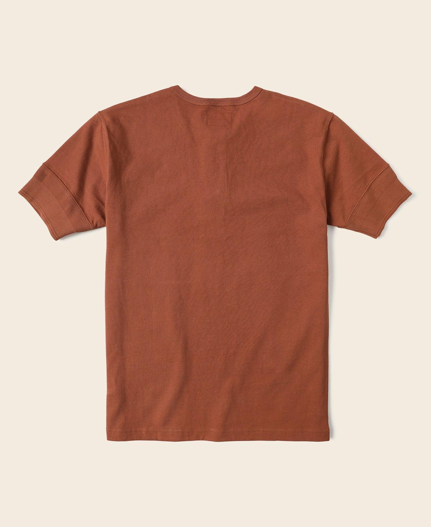 Vintage Short Sleeve Henley T-Shirt - Brick Red Product Image