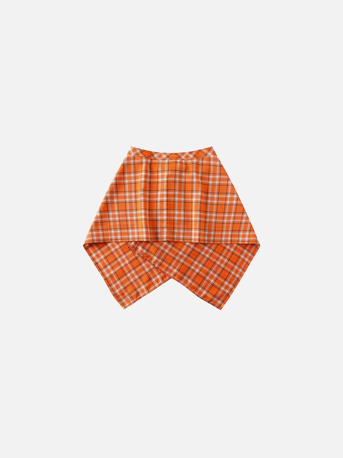 Vintage Plaid Dress Over Pants Product Image