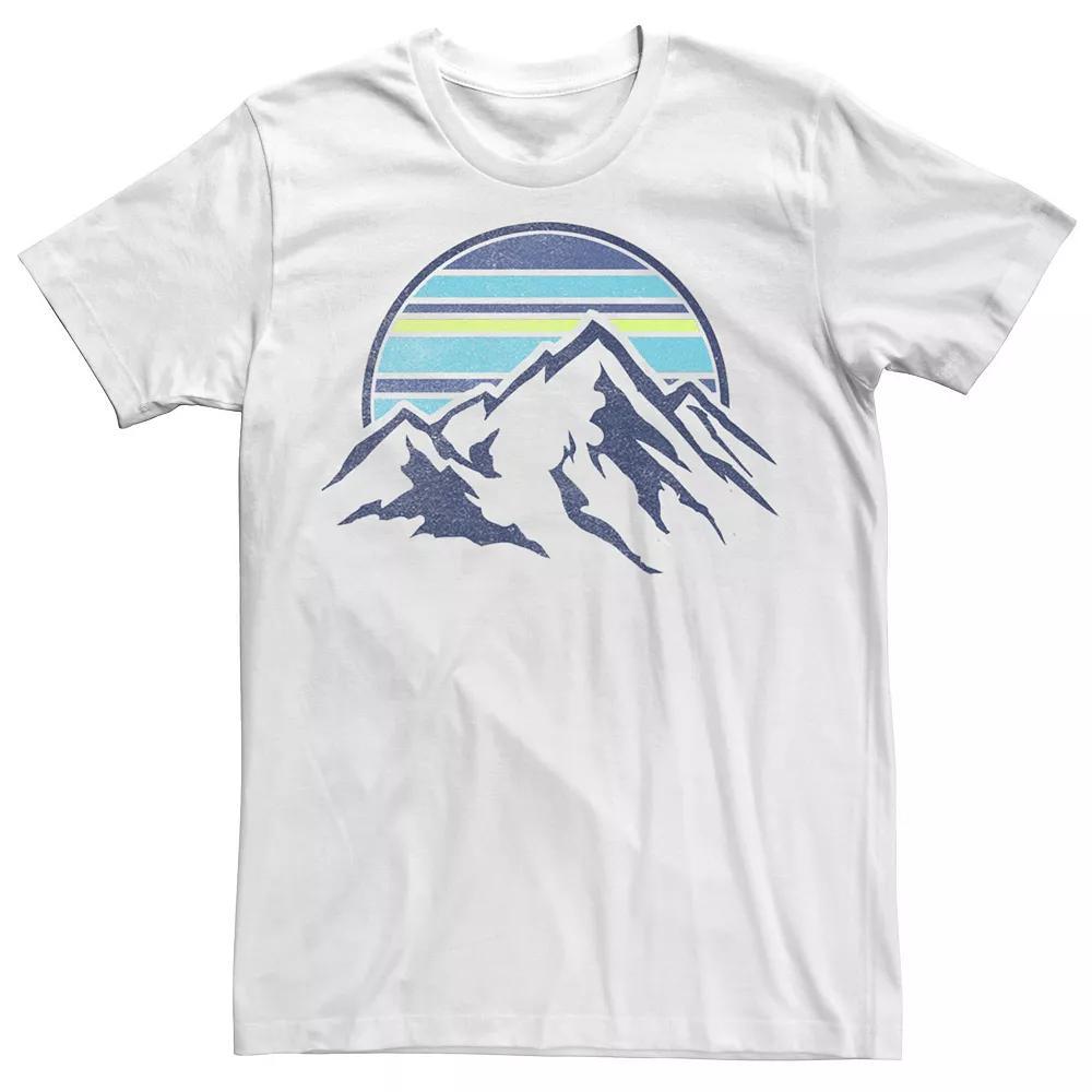 Men's Trendy Sunset Mountain Range Pocket Tee, Size: XXL, White Product Image