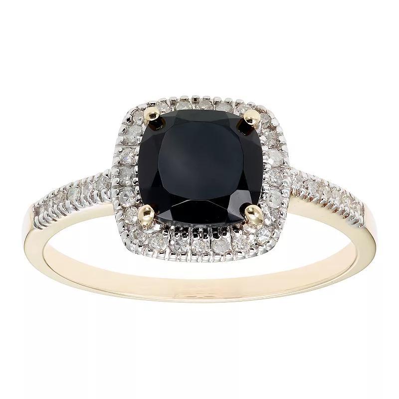 Onyx 10K Gold & 1/5 Carat T.W. Diamond Frame Ring, Womens Pink Product Image