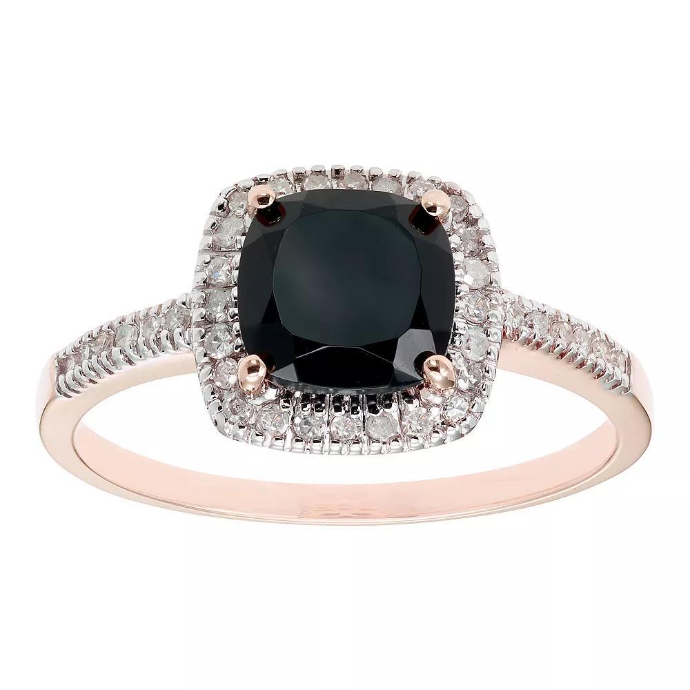 Onyx 10K Gold & 1/5 Carat T.W. Diamond Frame Ring, Womens Pink Product Image