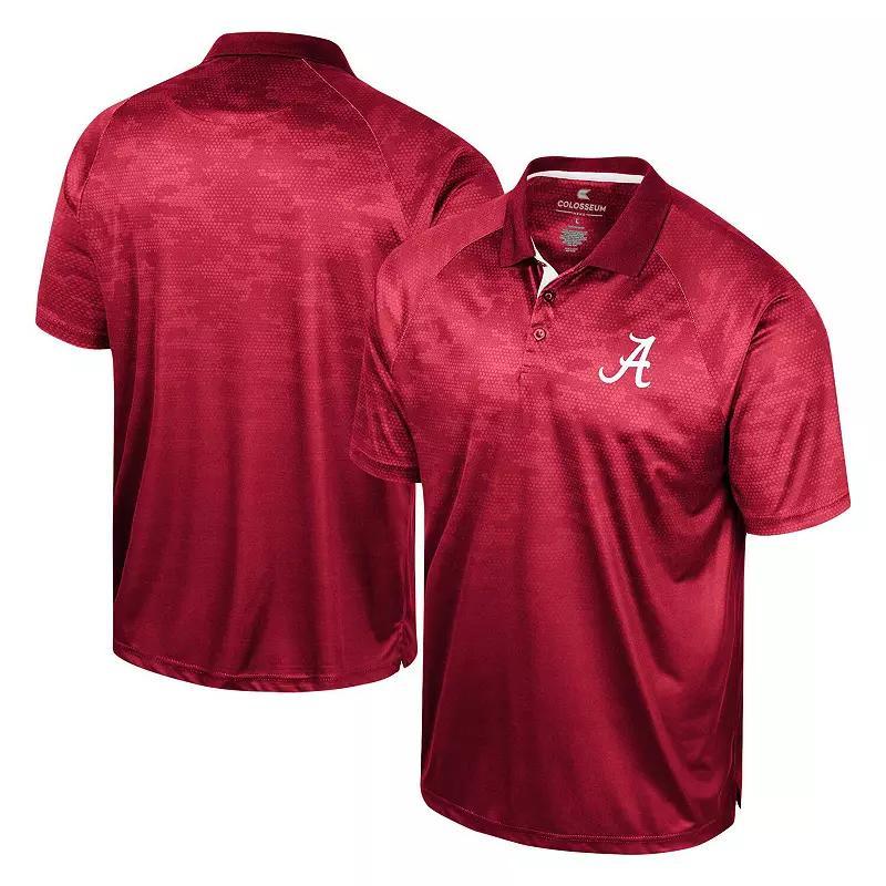 Men's Colosseum Crimson Alabama Crimson Tide Honeycomb Raglan Polo, Size: Medium, Red Product Image