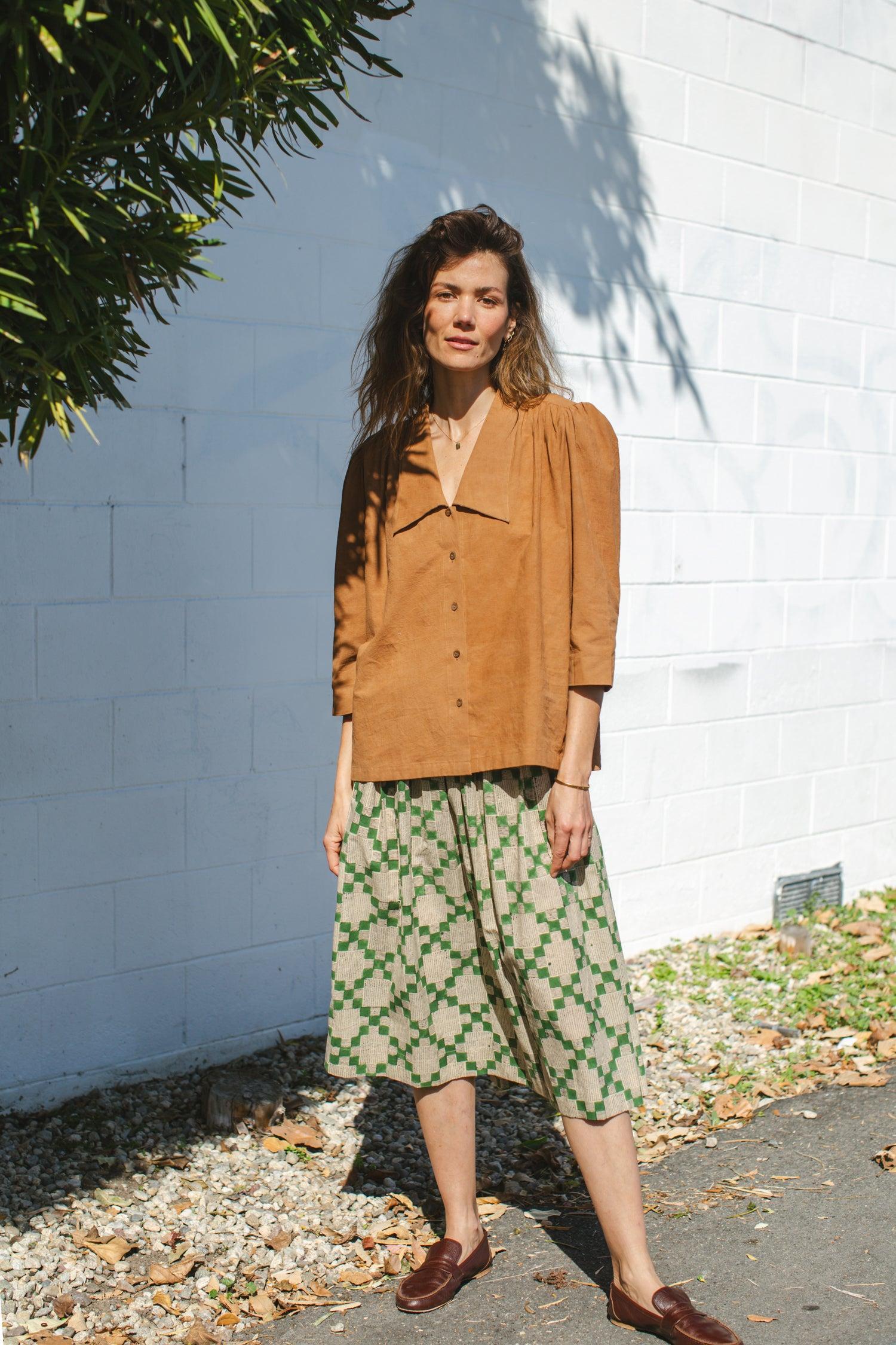 Checkered Green skirt Product Image