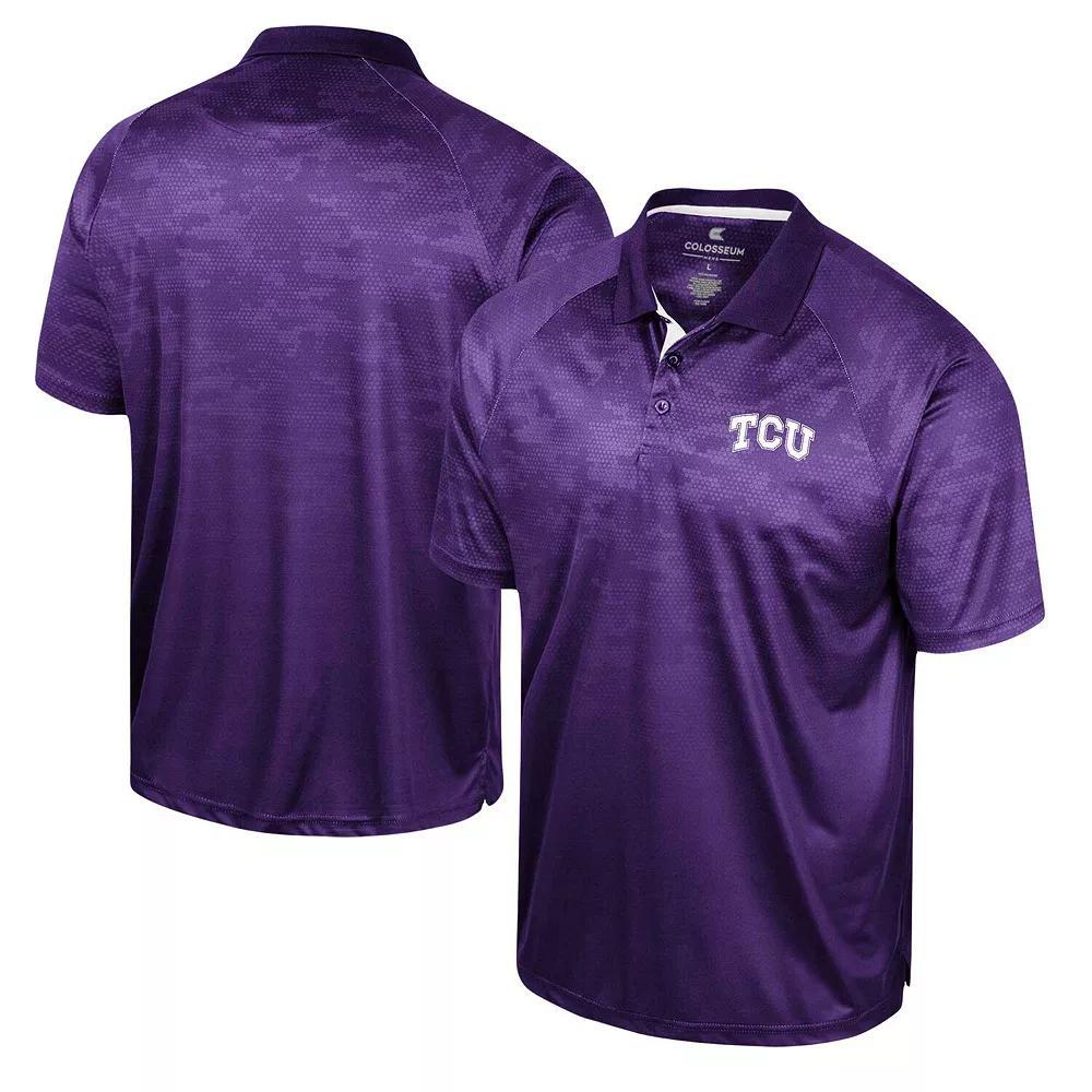 Men's Colosseum Purple TCU Horned Frogs Honeycomb Raglan Polo, Size: XL Product Image