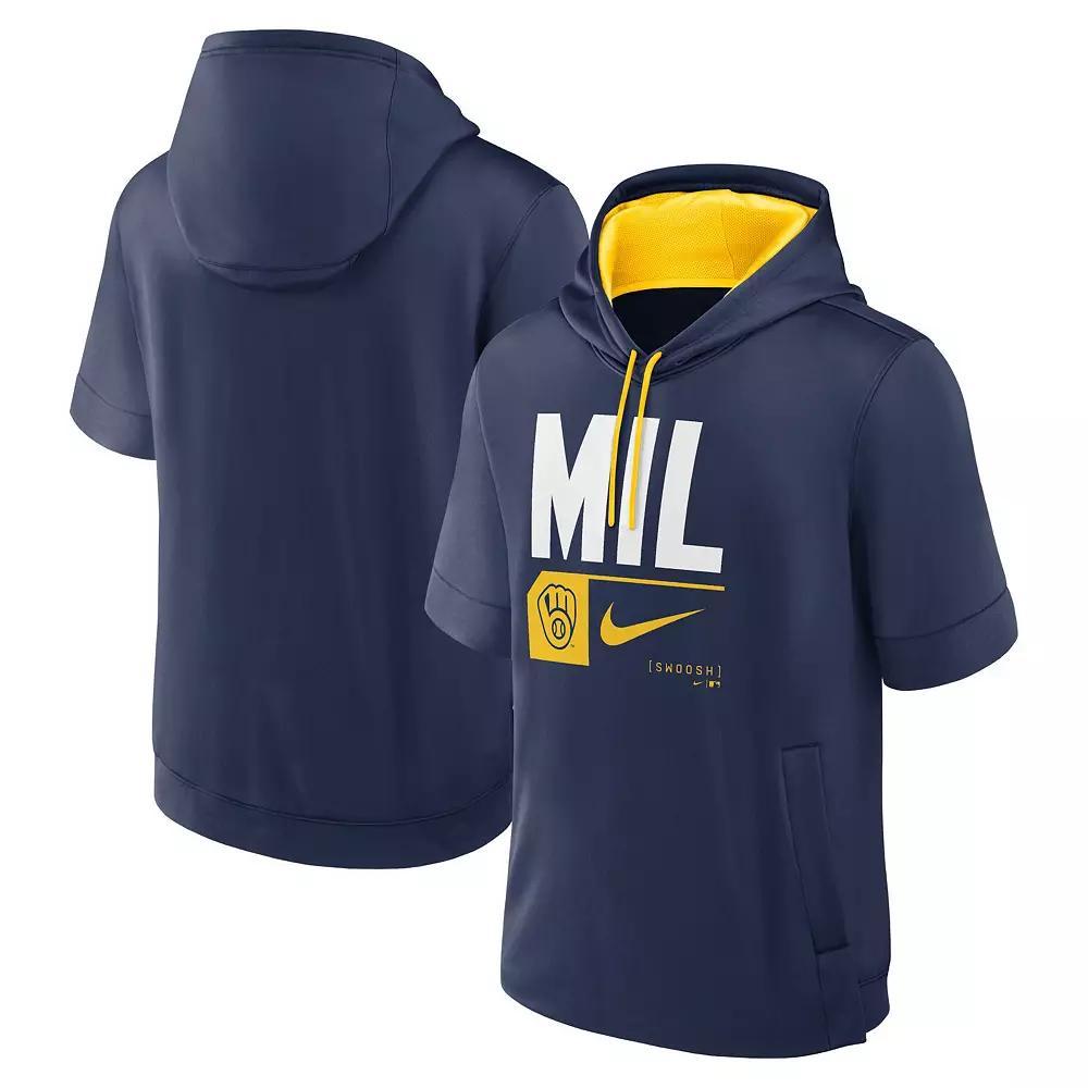 Men's Nike Royal Toronto Blue Jays Tri Code Lockup Short Sleeve Pullover Hoodie, Size: 2XL, Jay Blue Product Image