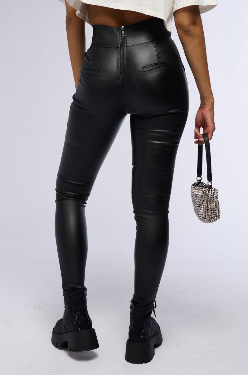 AMMO x AKIRA BIG BOOTY HIGH WAIST PLEATHER PANT WITH 4 WAY STRETCH Product Image