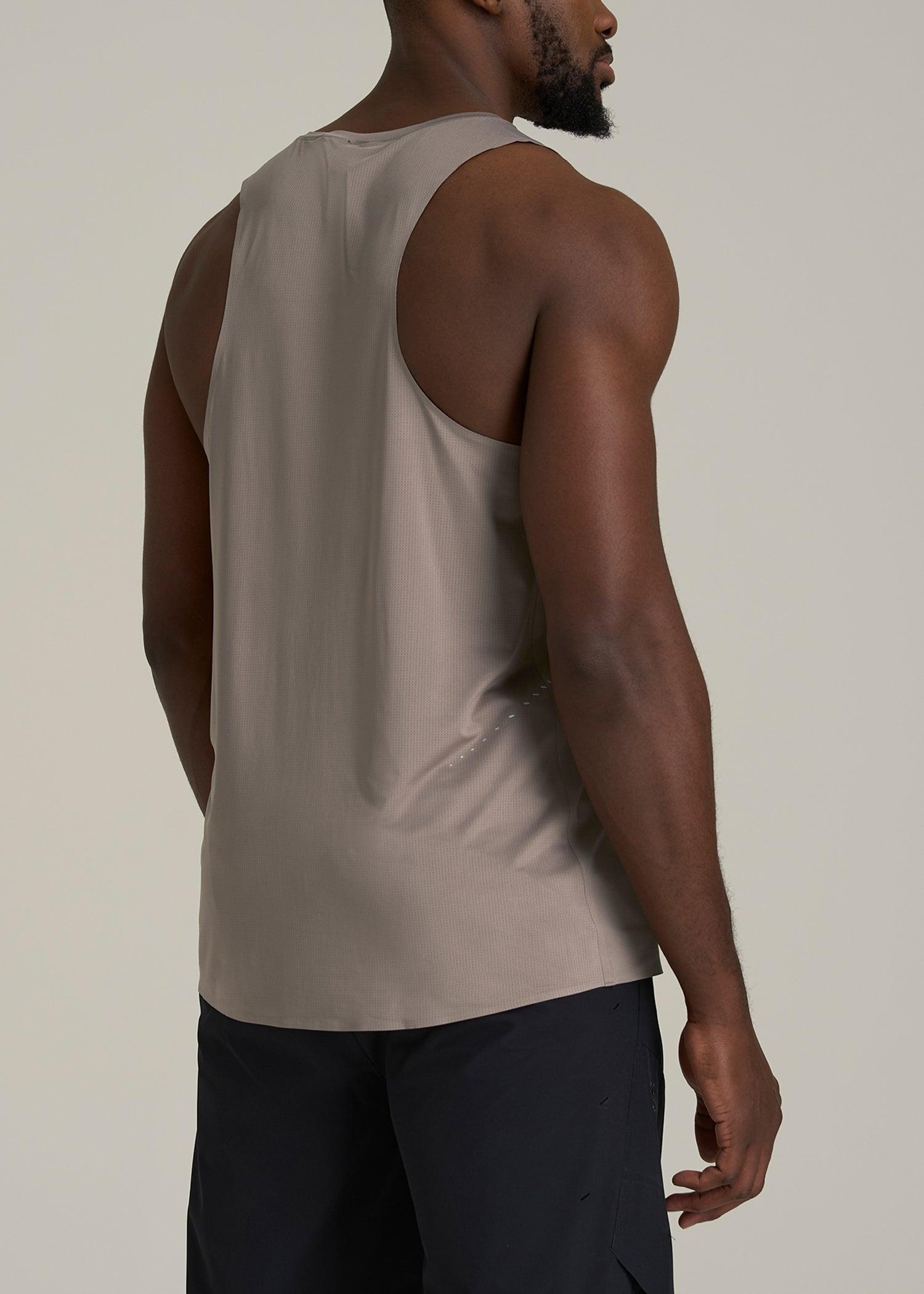 Perforated Training Singlet for Tall Men in Portobello Product Image