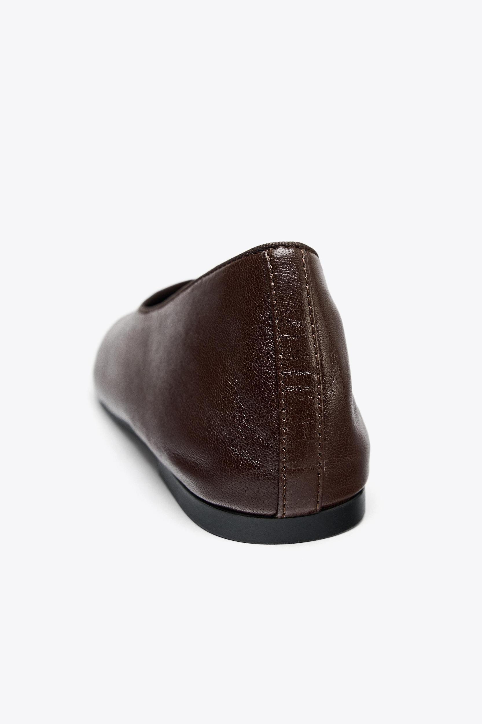 LEATHER BALLET FLATS Product Image