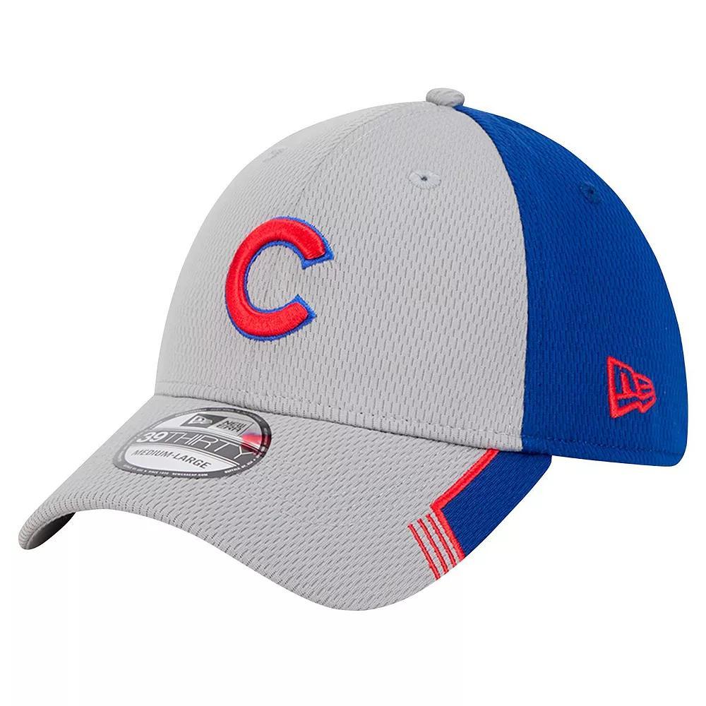 Mens New Era Gray/Royal Chicago Cubs Visor Trim 39THIRTY Flex Hat Product Image