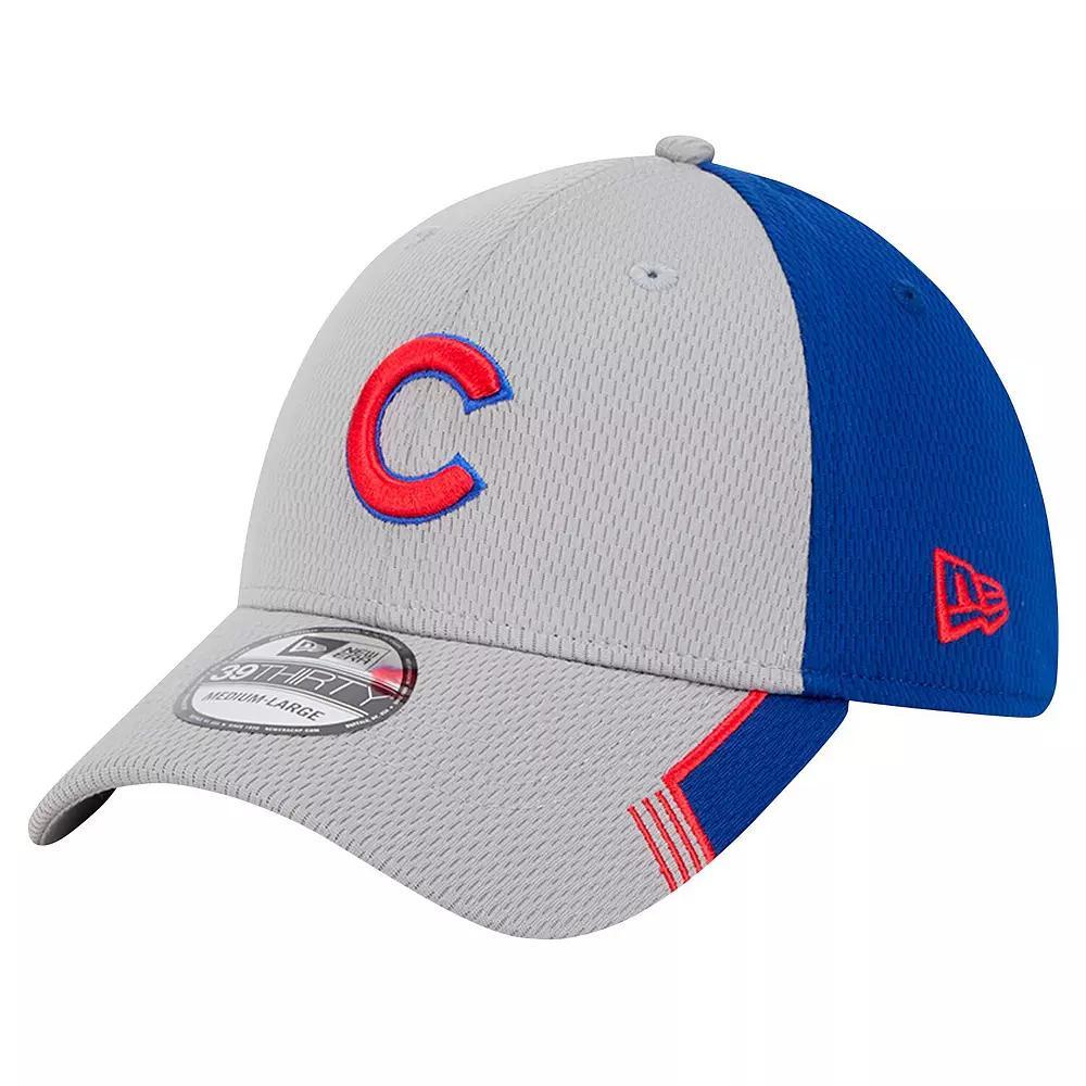 Mens New Era Gray/Royal Chicago Cubs Visor Trim 39THIRTY Flex Hat Product Image