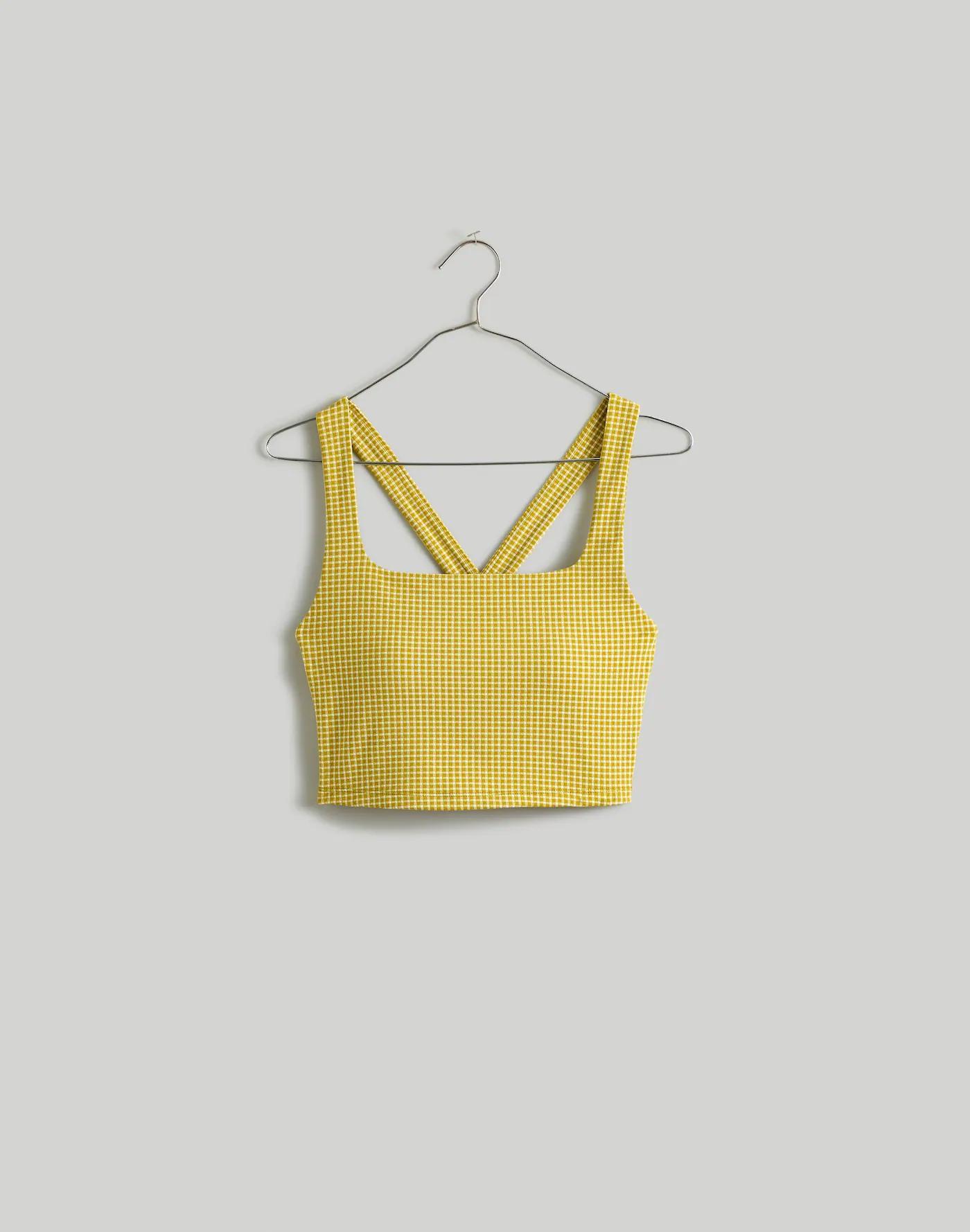 Flex Racerback Crop Tank Top in Gingham Product Image
