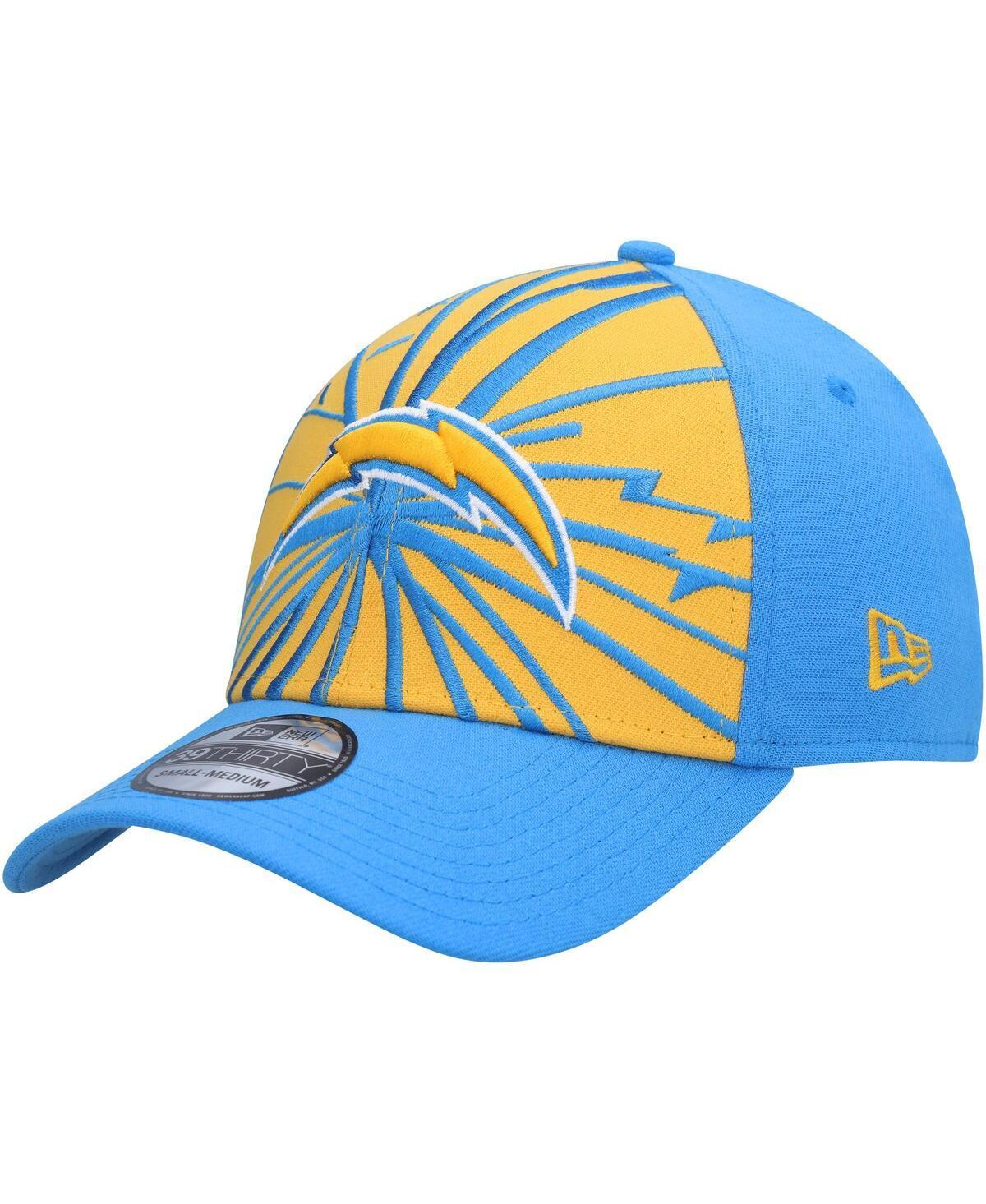 Men's New Era Gold/Powder Blue Los Angeles Chargers Shattered 39THIRTY Flex Hat, Size: Medium/Large Product Image